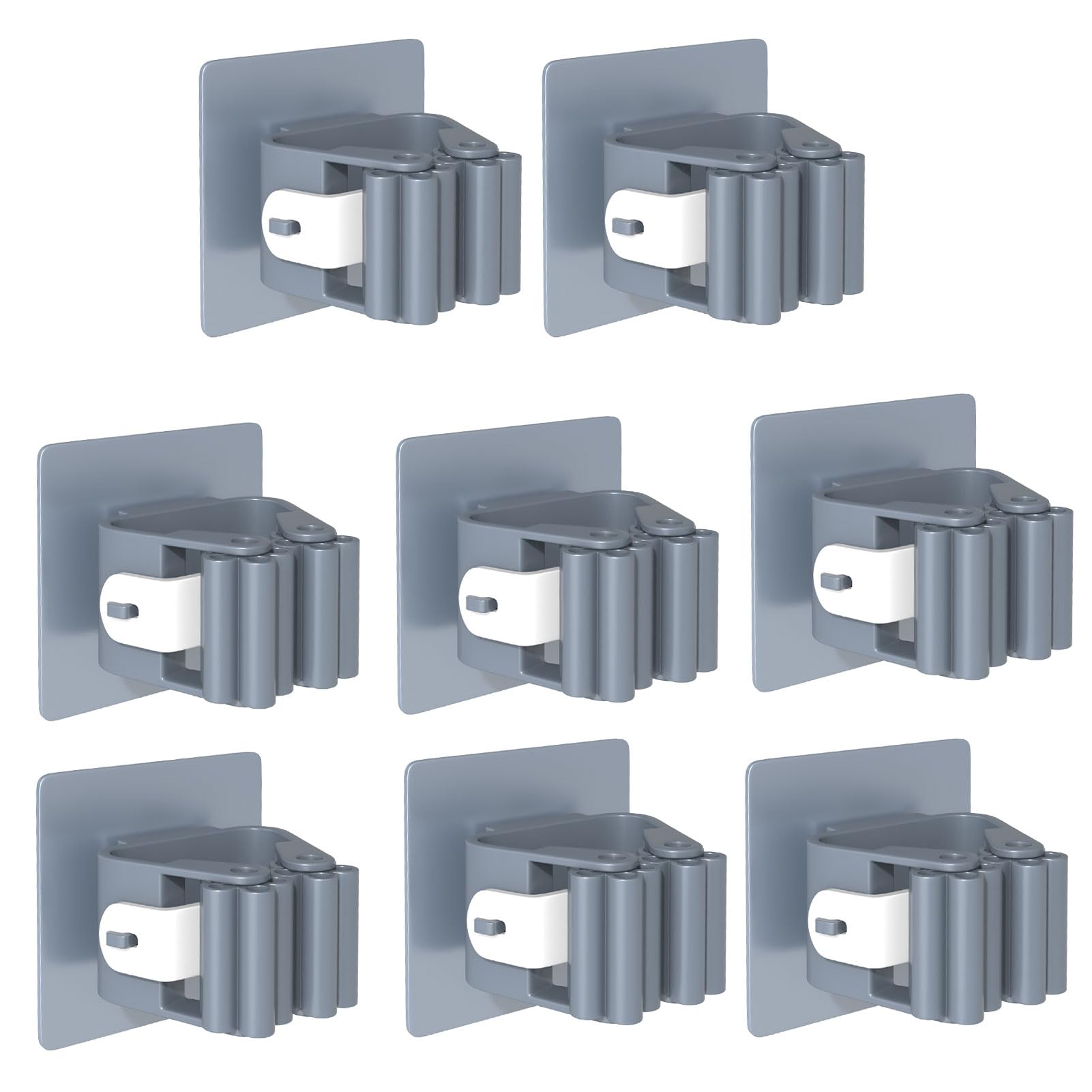 8 Pack Self Adhesive Broom Holder Wall Mount (8 Count)