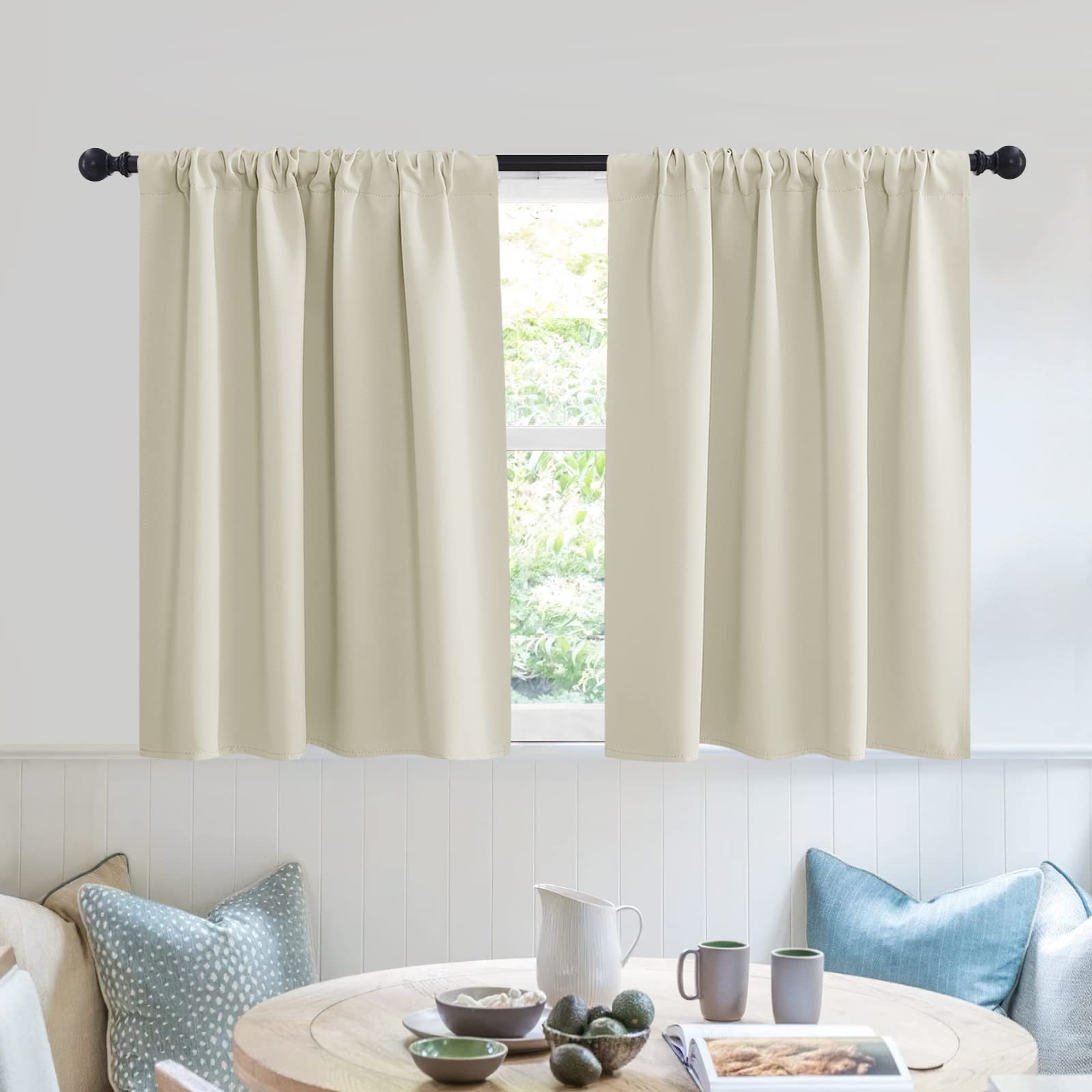 Short Privacy Curtains 30 inch Long for Bathroom Window