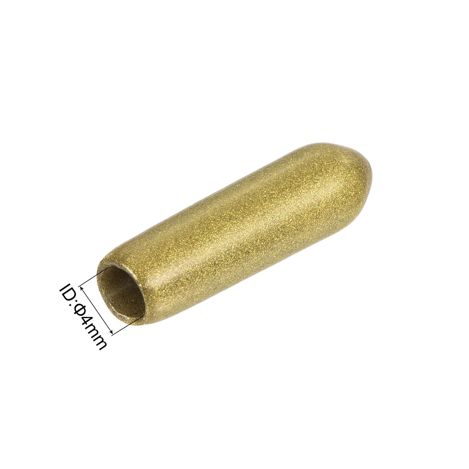 20pcs Rubber End Caps 4mm ID Vinyl Round Tube Bolt Cap Cover Thread Protectors Gold