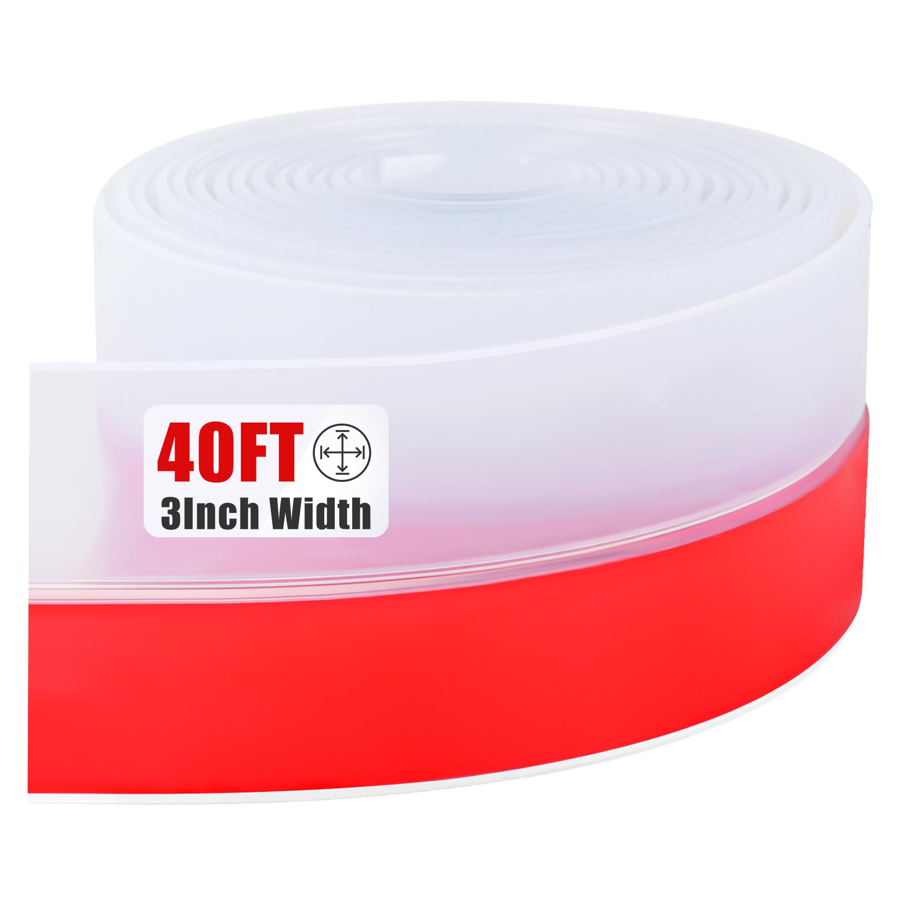 Draft Seal Tape for Doors and Windows 3 in x 40 Ft Silicone Weather Stripping Extra Thick 2mm Door Seal Strip with Strong Adhesive Draft Insulation Stopper Side Seal