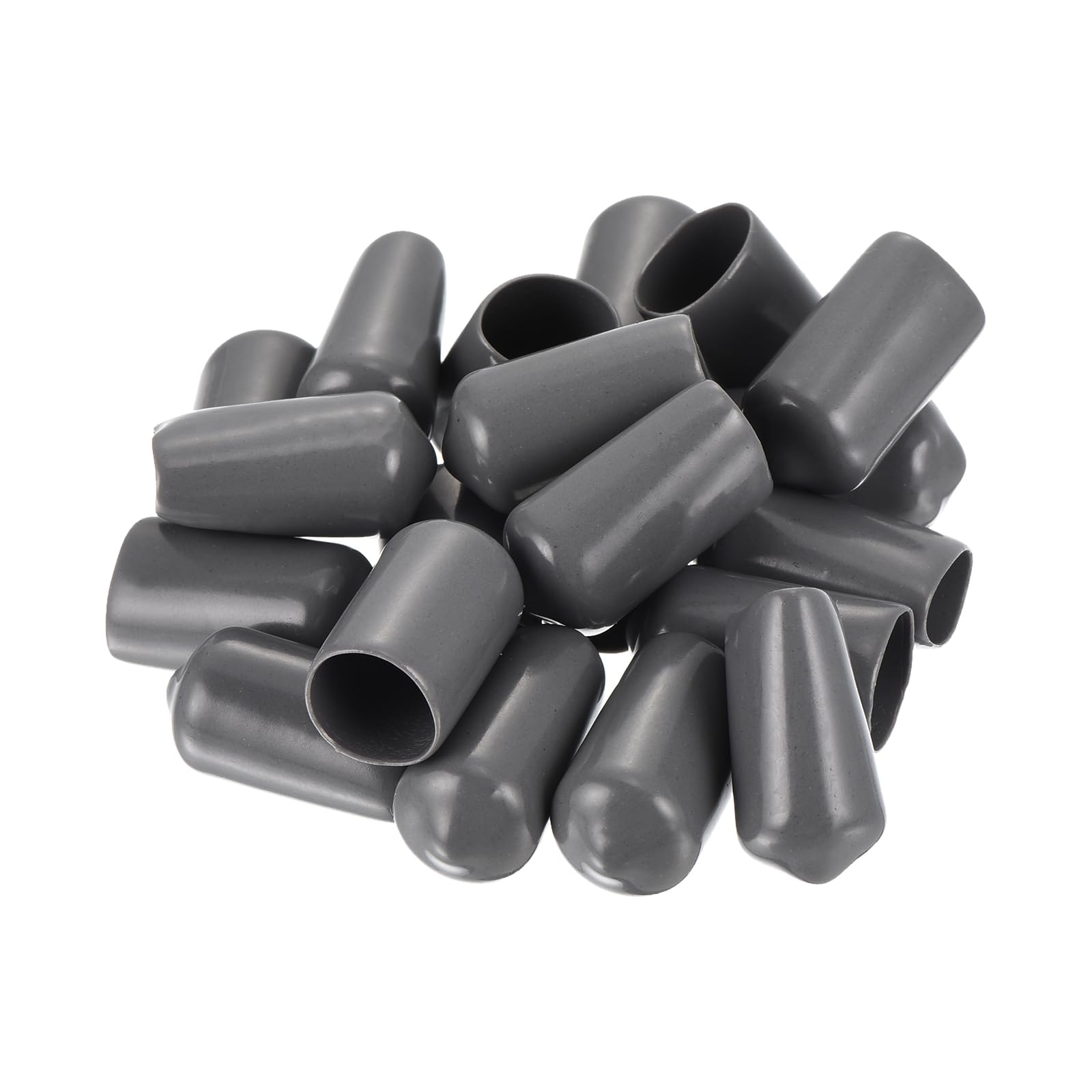 20pcs Rubber End Caps 11mm ID Vinyl PVC Round Tube Bolt Cap Cover Screw Thread Protectors Dark Grey