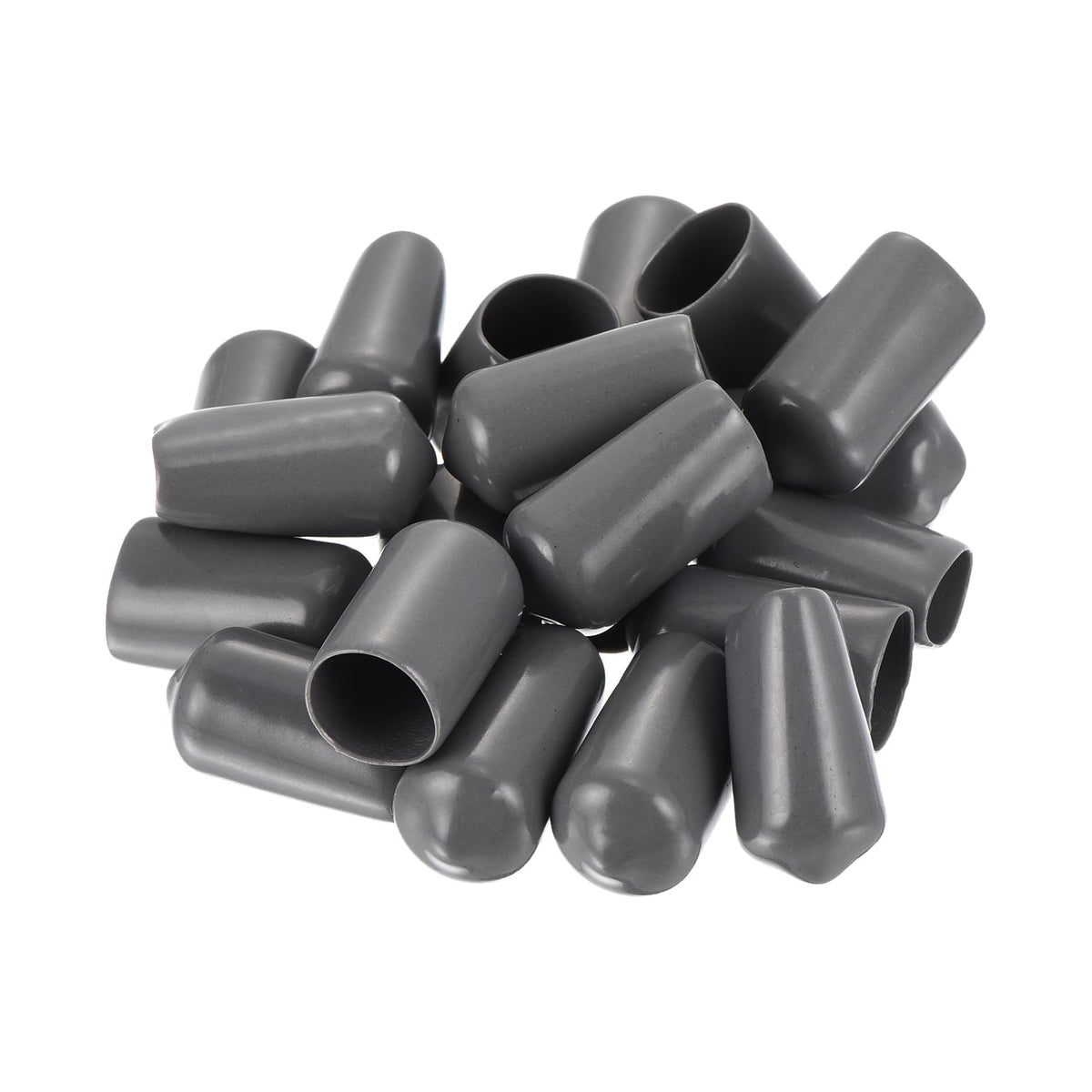 20pcs Rubber End Caps 11mm ID Vinyl PVC Round Tube Bolt Cap Cover Screw Thread Protectors Dark Grey