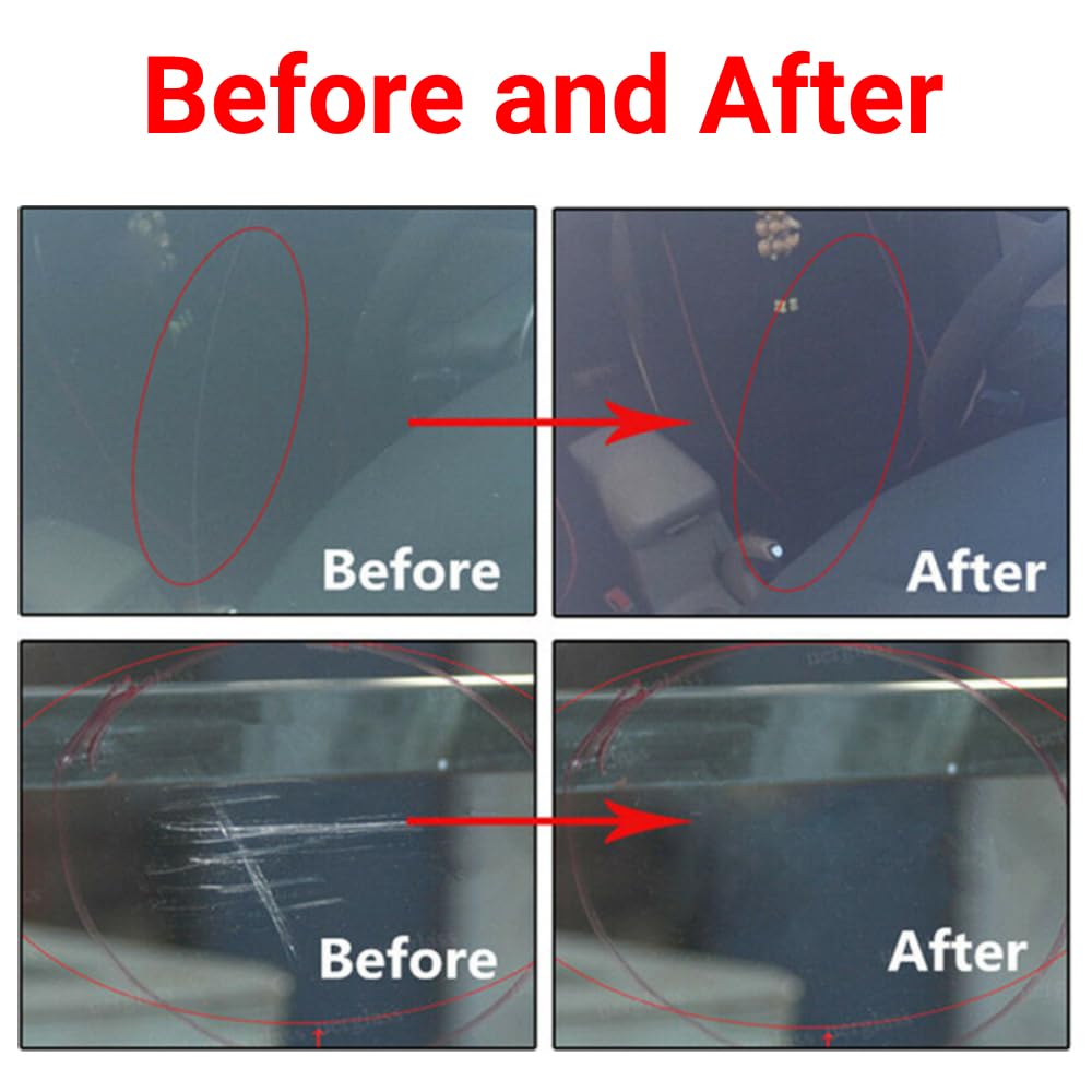 Windshield Scratch Remover Glass Polishing Kit Abrasive Discs Felt Pads for Auto Windshield Repair