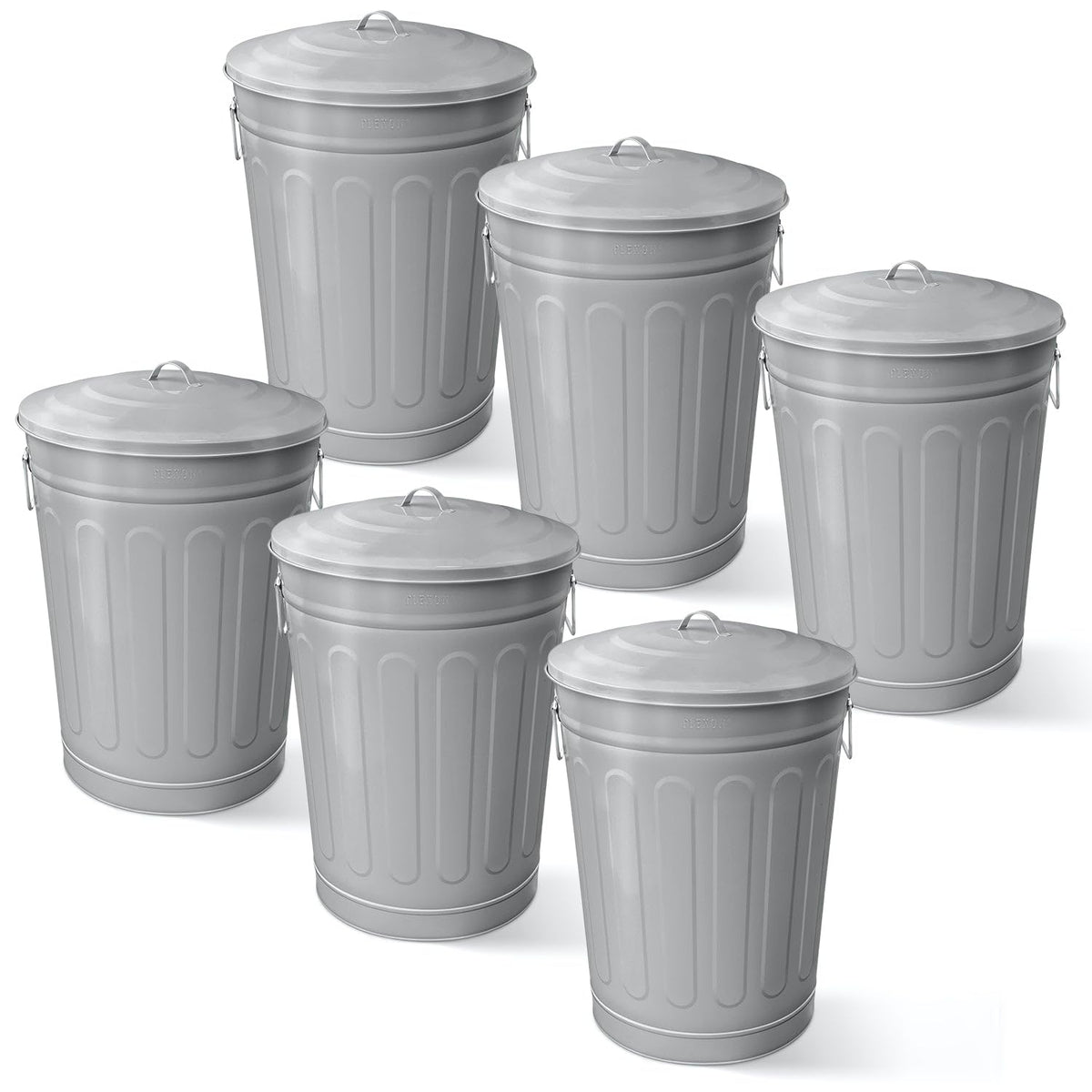 13 Gallon Metal Trash Can with Lid Outdoor Vintage Trash Can Steel Retro Garbage Can for Kitchen Farmhouse Rustic Bird Seed Storage Pet Food Cute Bucket