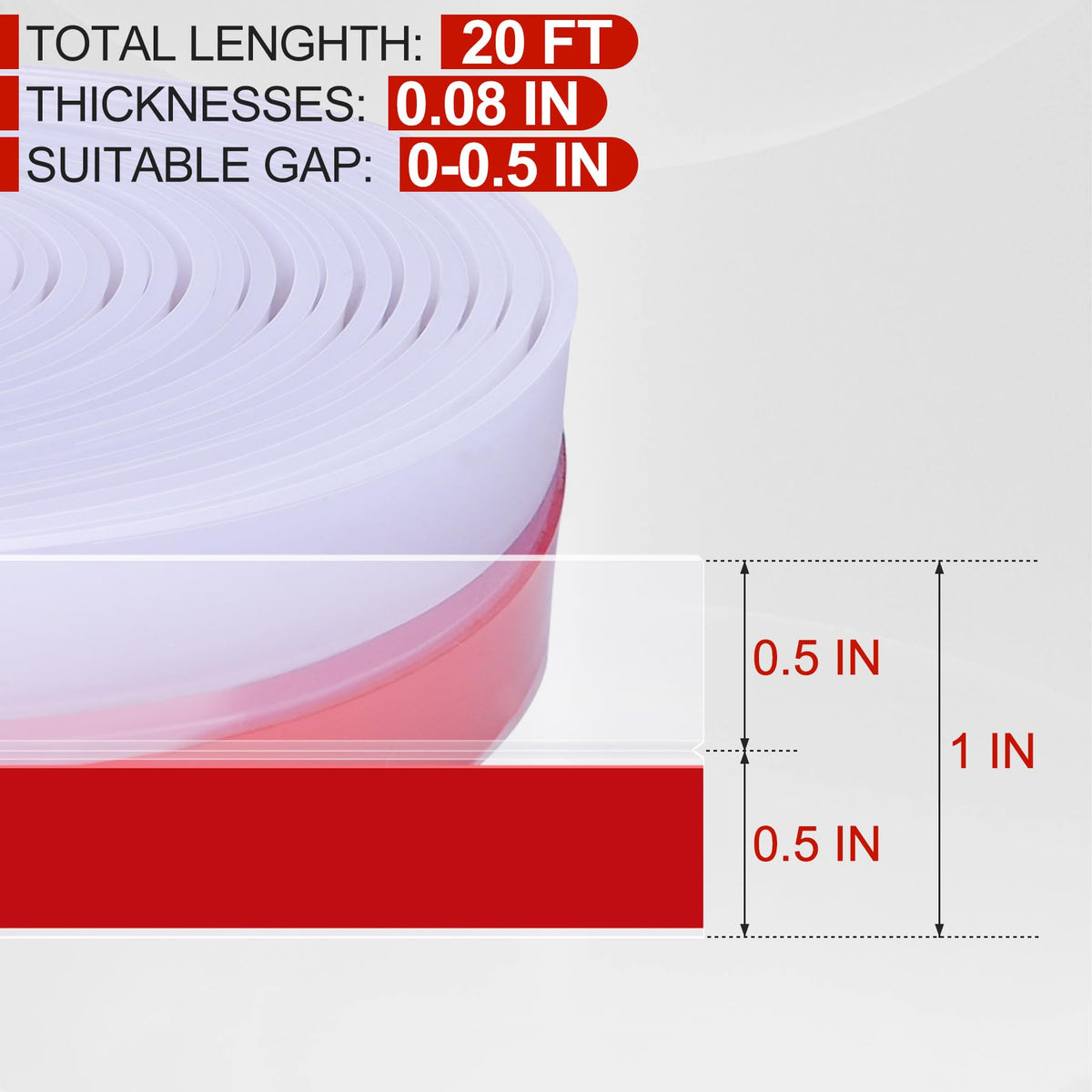 Door Weather Stripping 1IN (20 Foot)