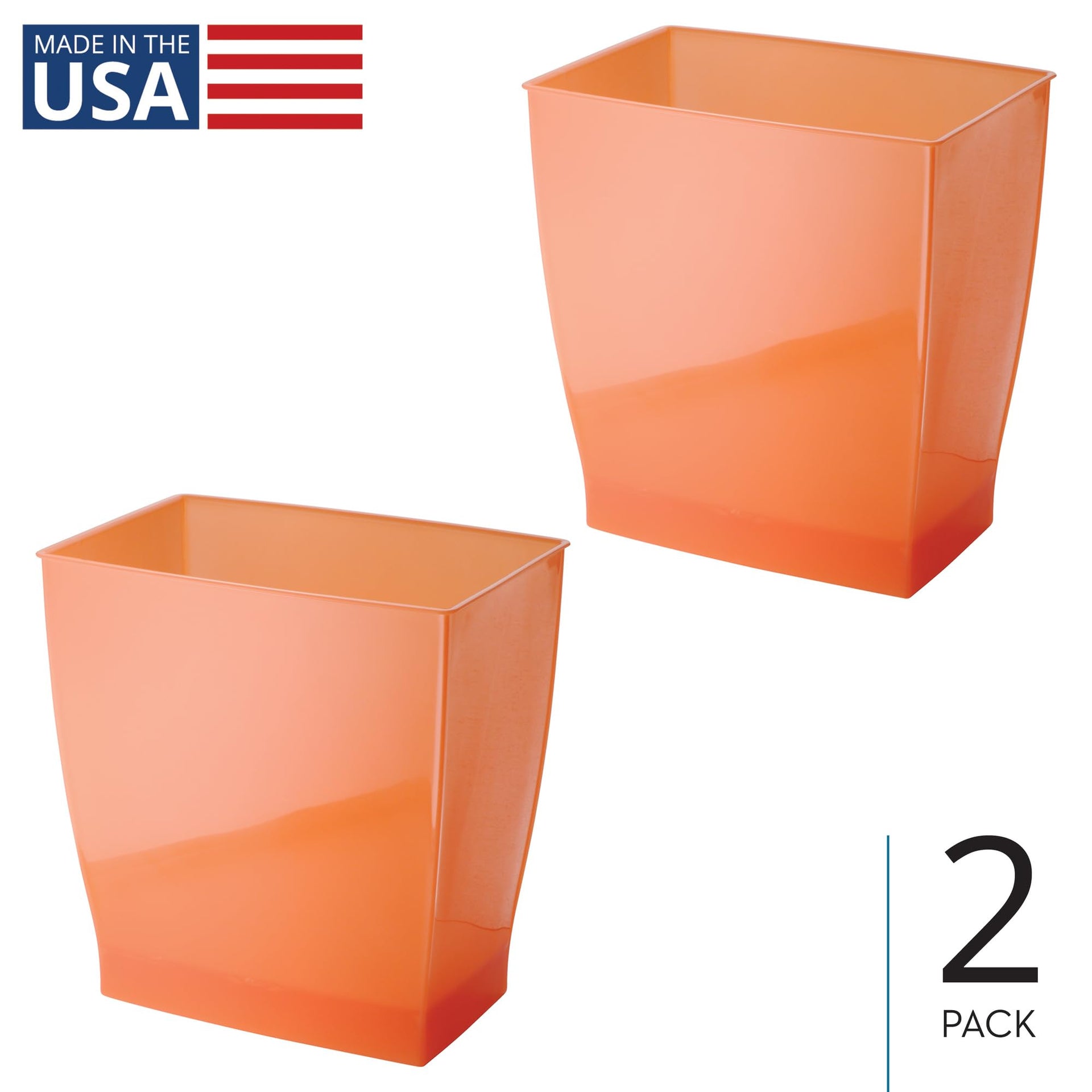 Small Plastic Bathroom Trash Can (2 Count)