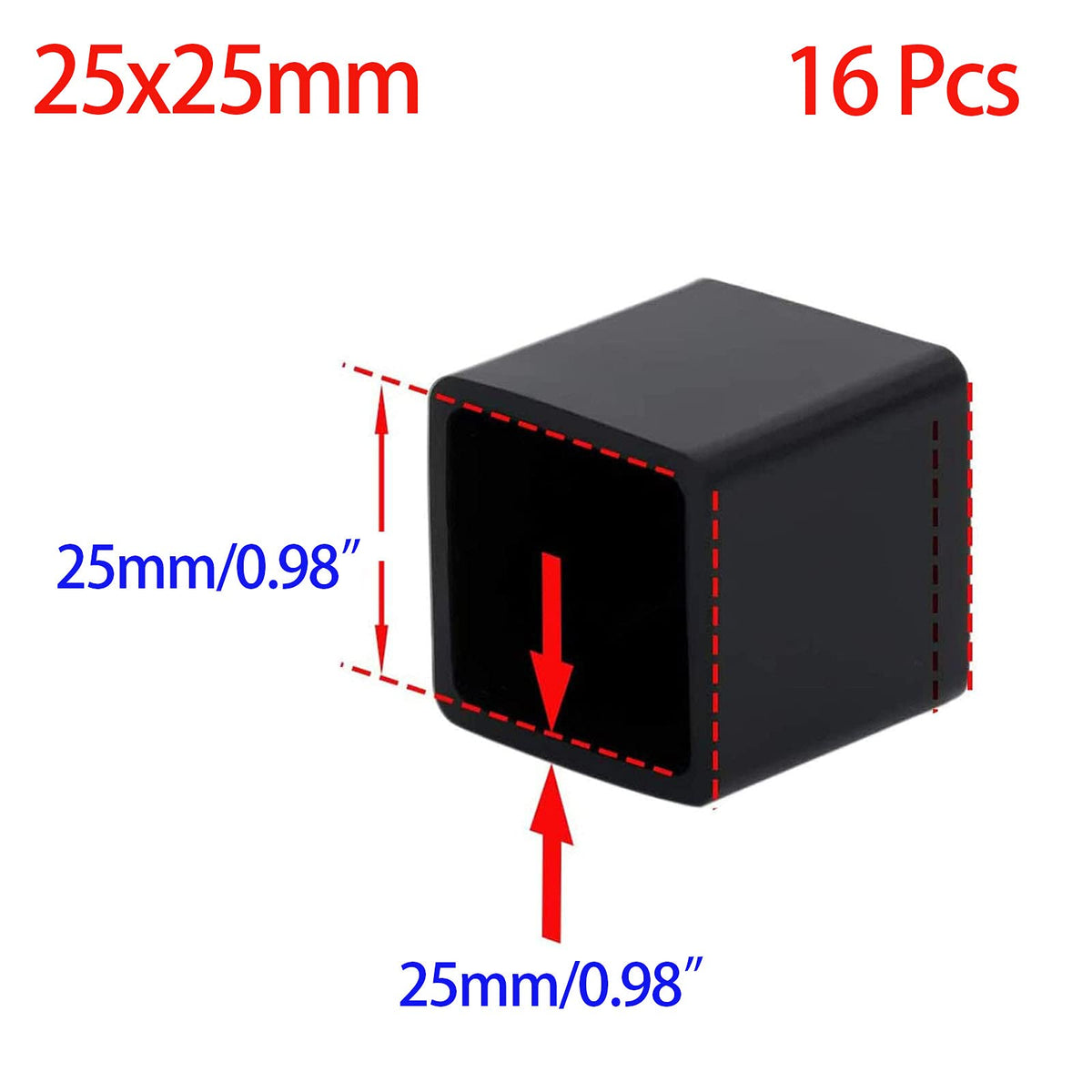 16 Pcs Black Square Anti (16 Count)