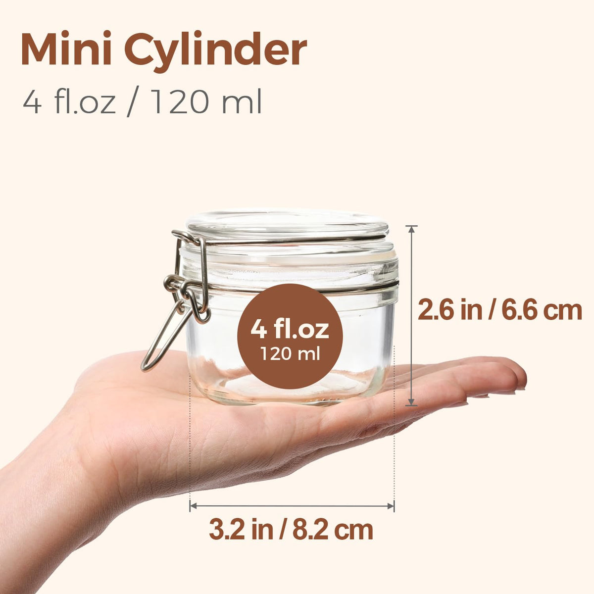 Small Mason Glass Jars with Airtight Lids 4 oz 6 Pack Pantry (6 Count)