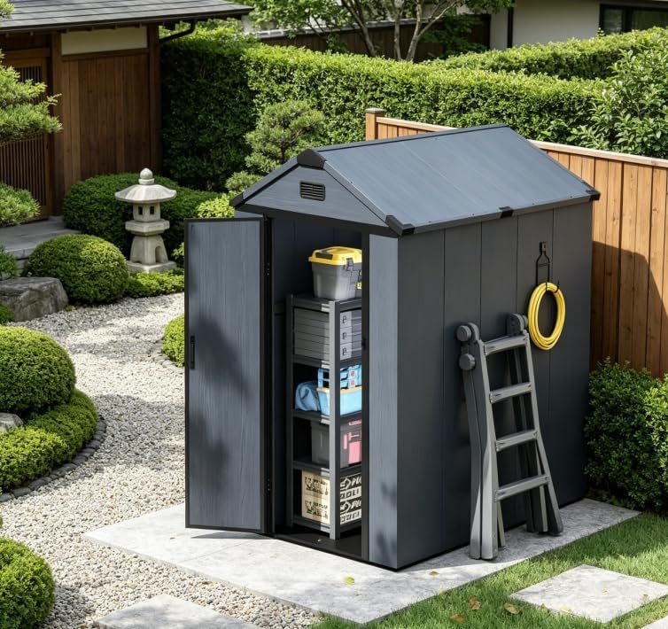 4×6 FT Resin Shed with Reinforced Floor