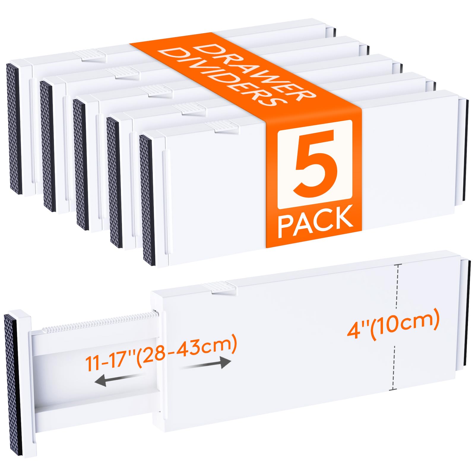 5 Pack Upgrade Drawer Dividers for Clothes (5 Count)