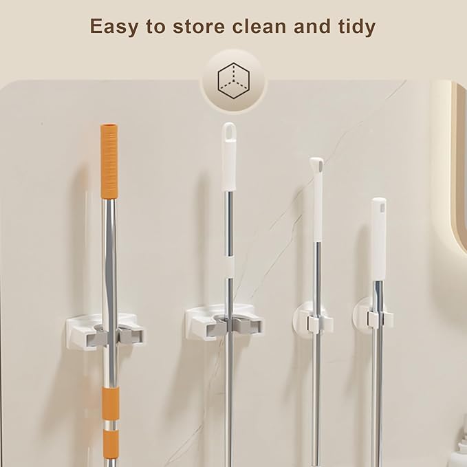 Multifunction Wall Mount Mop Clamp Water Rack Large Capacity Hangers Adjustable Clamp for Kitchens Large Capacity Clip