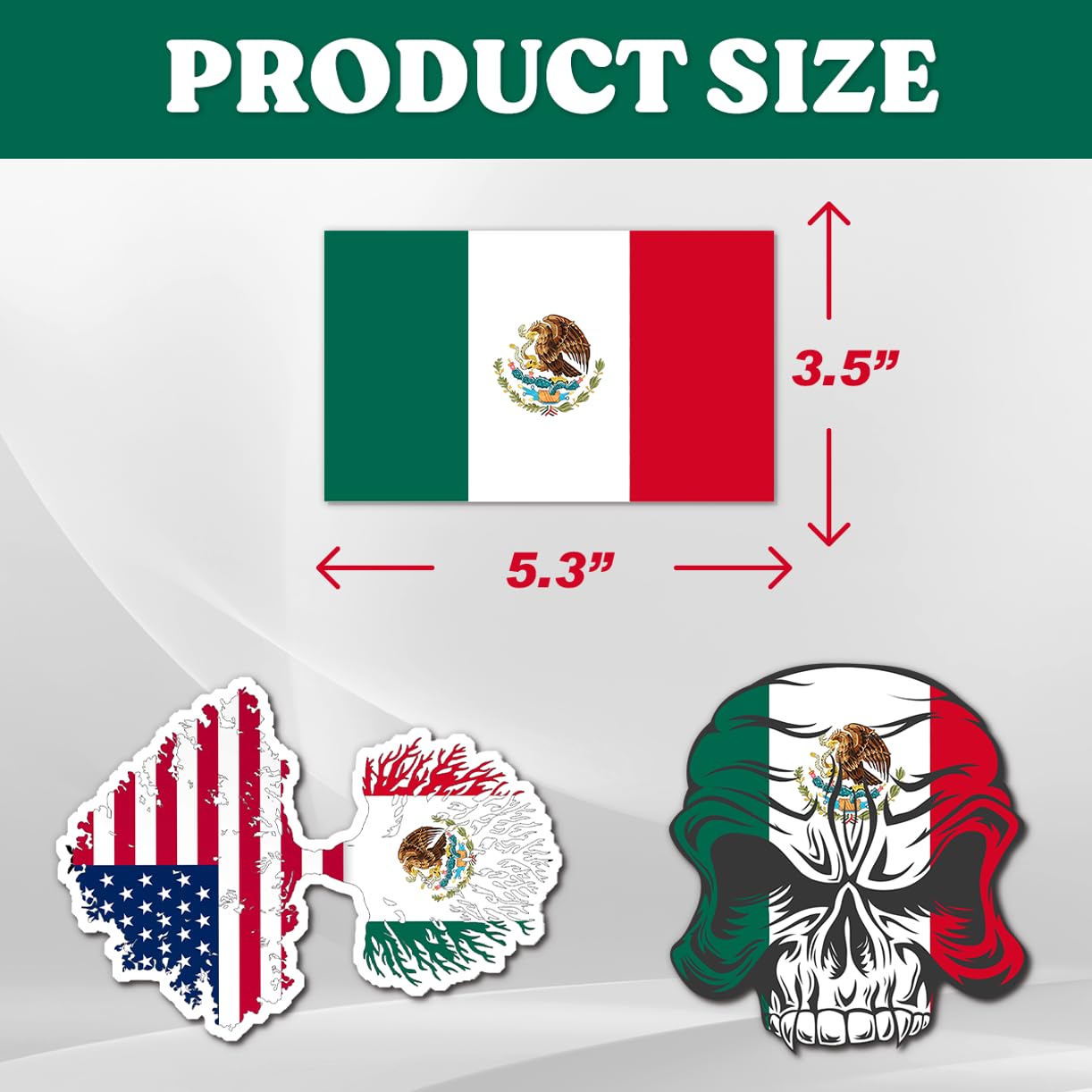 Patriotic Skull and Stickers Pack with USA Mexico Theme 20Pcs Vinyl Decals for Car Truck Motorcycle Laptop Helmet Water Bottle Bottles Bumper Bedroom Wall (20 Count)