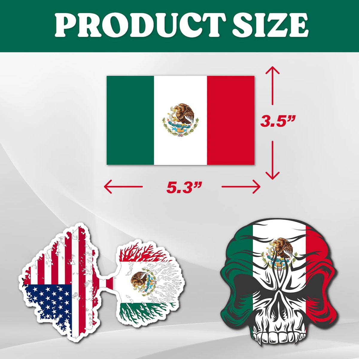 Patriotic Skull and Stickers Pack with USA Mexico Theme 20Pcs Vinyl Decals for Car Truck Motorcycle Laptop Helmet Water Bottle Bottles Bumper Bedroom Wall (20 Count)