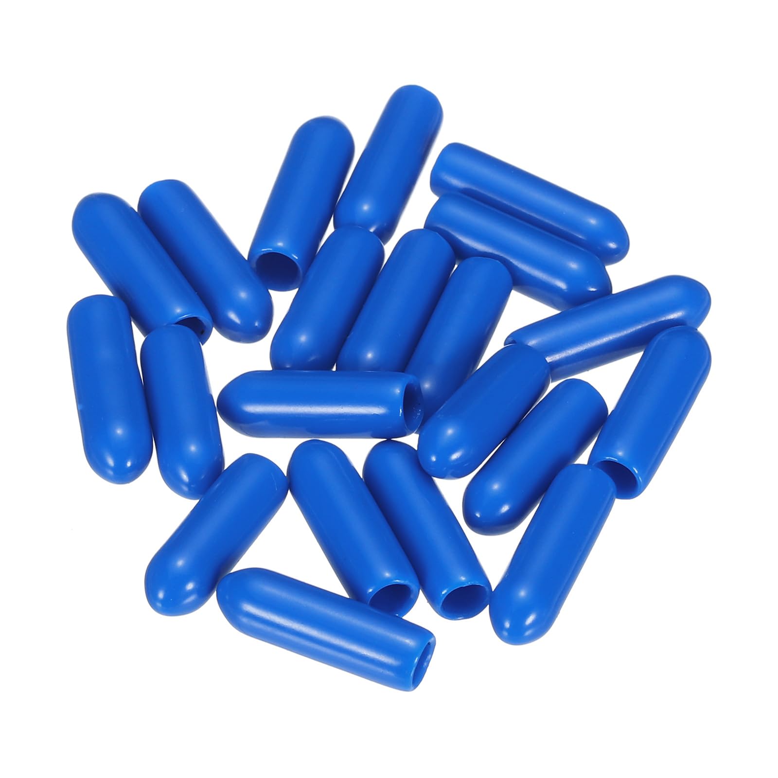 20pcs Rubber End Caps 3.5mm ID Vinyl PVC Round Tube Bolt Cap Cover Screw Thread Protectors Blue