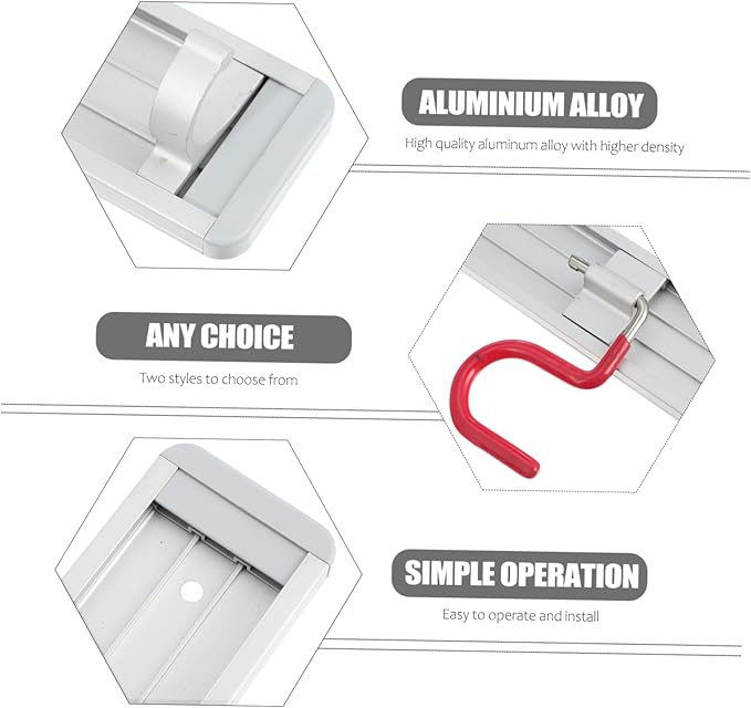 Space Aluminum Mop Clamp Wall Mounted Broom Gripper Mop Hanging Hook Heavy Duty Hooks Organizer