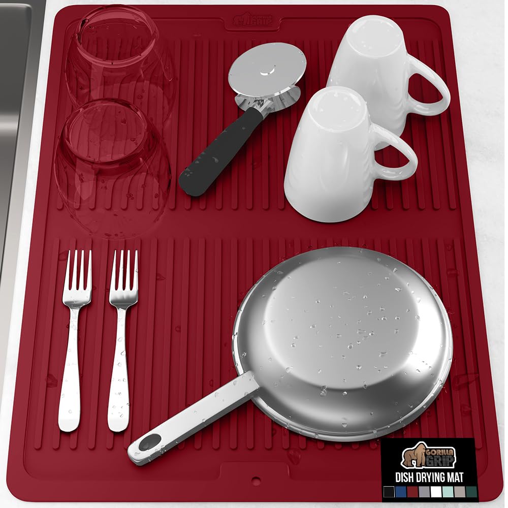 100% BPA Free Patented Silicone Dish Drying Mat for Kitchen Counter