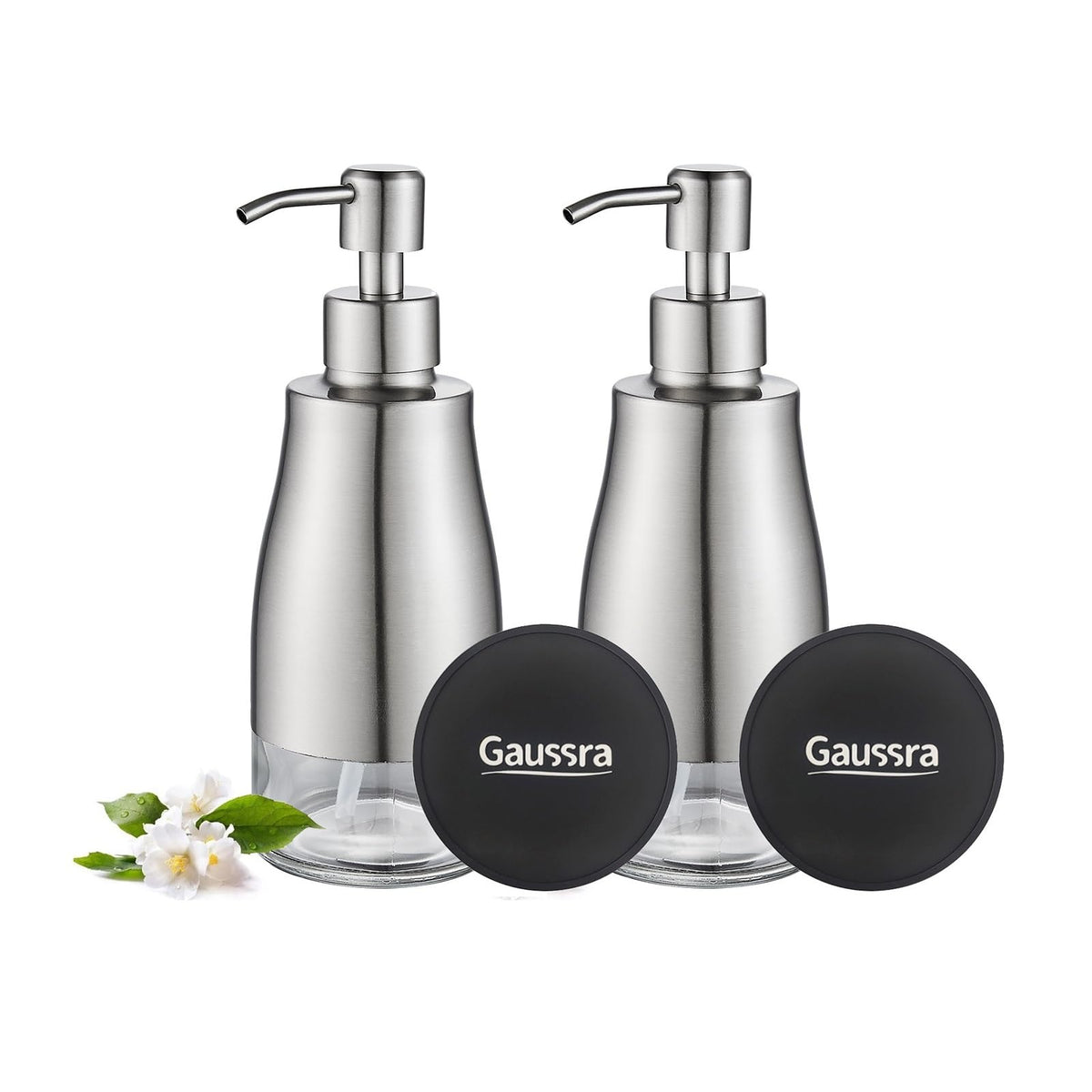 2 Pack Soap Dispenser with Coaster and Stickers (2 Count)
