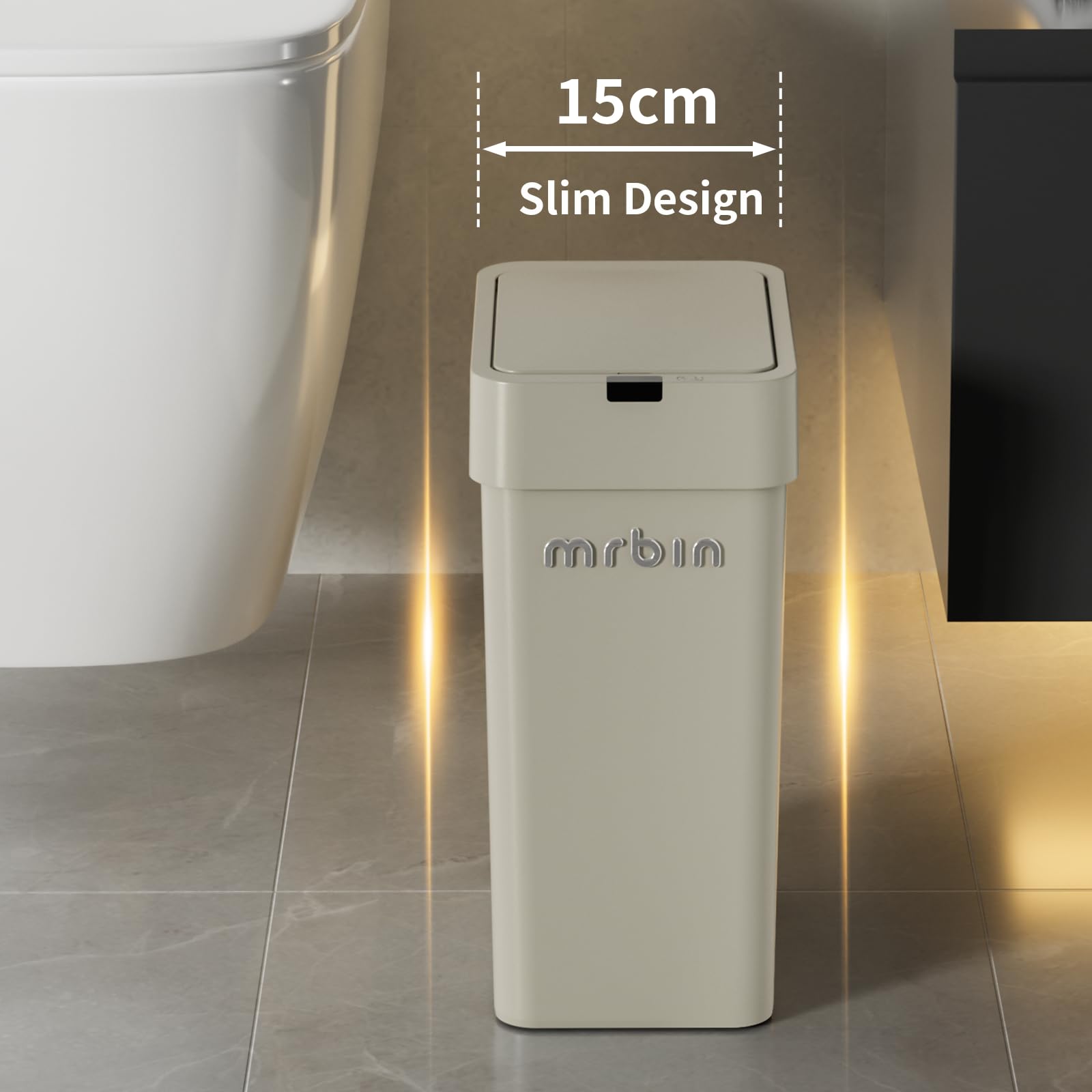 Motion Sensor Bathroom Trash Can with Lid (1152 Fl Oz)