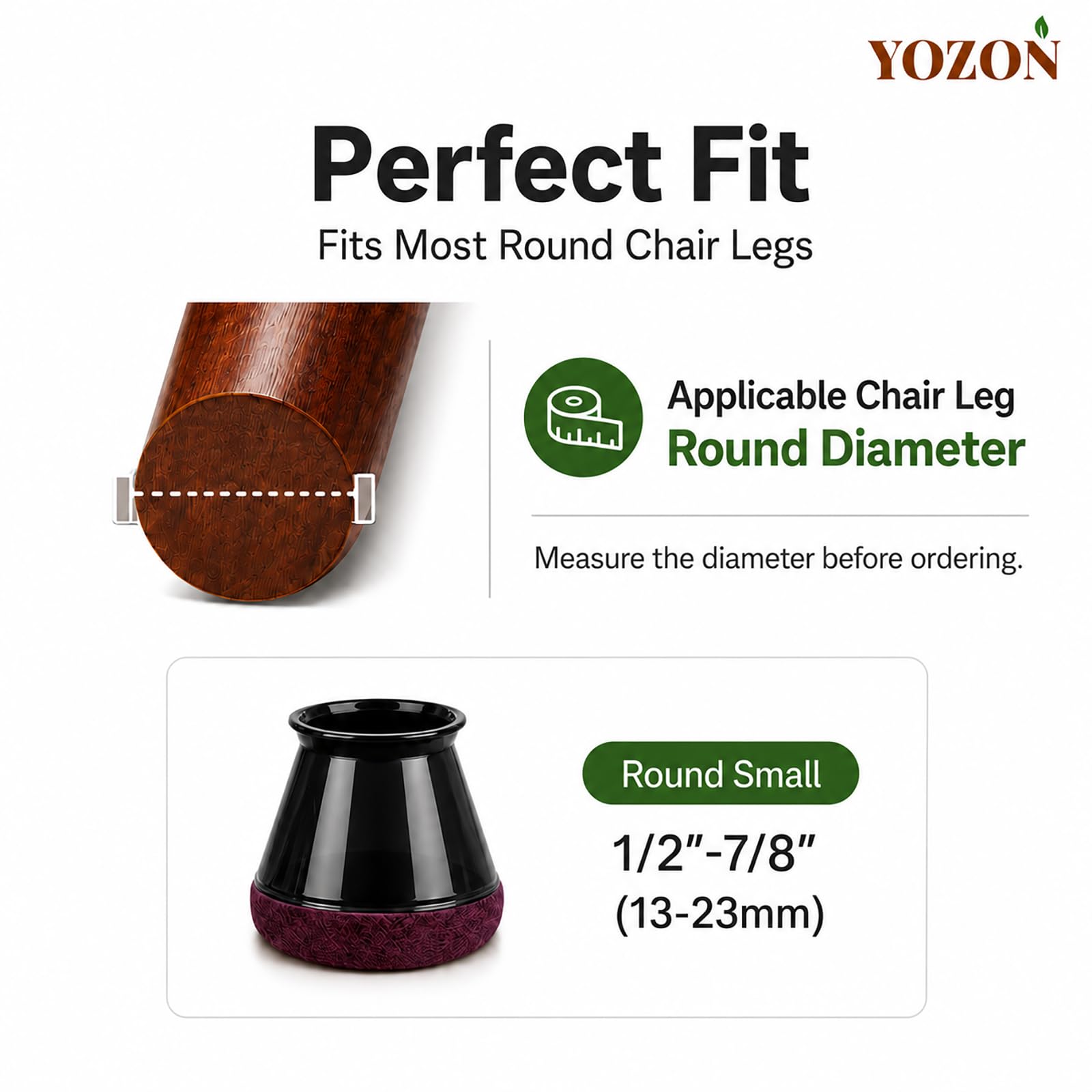 Chair Leg Floor Protectors Silicone Caps Felt Furniture Pads Covers (32 Count)