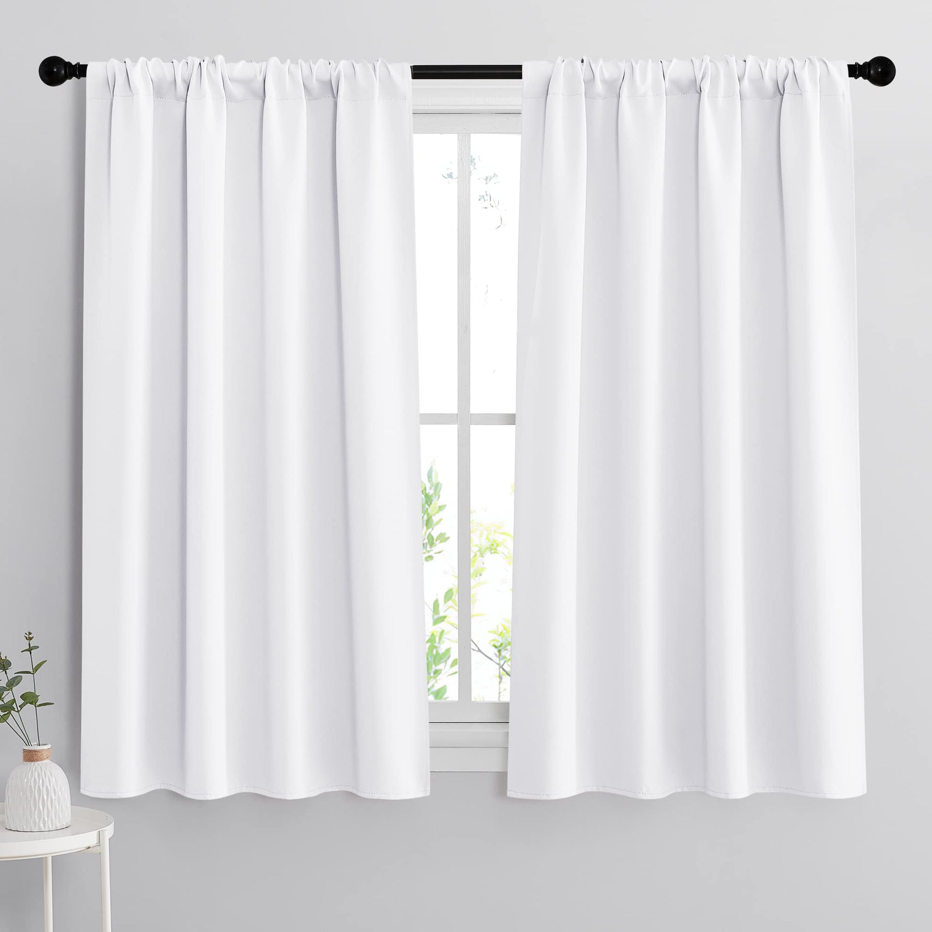 Small Window Curtains 45 inches Length for Kitchen Cafe Bathroom
