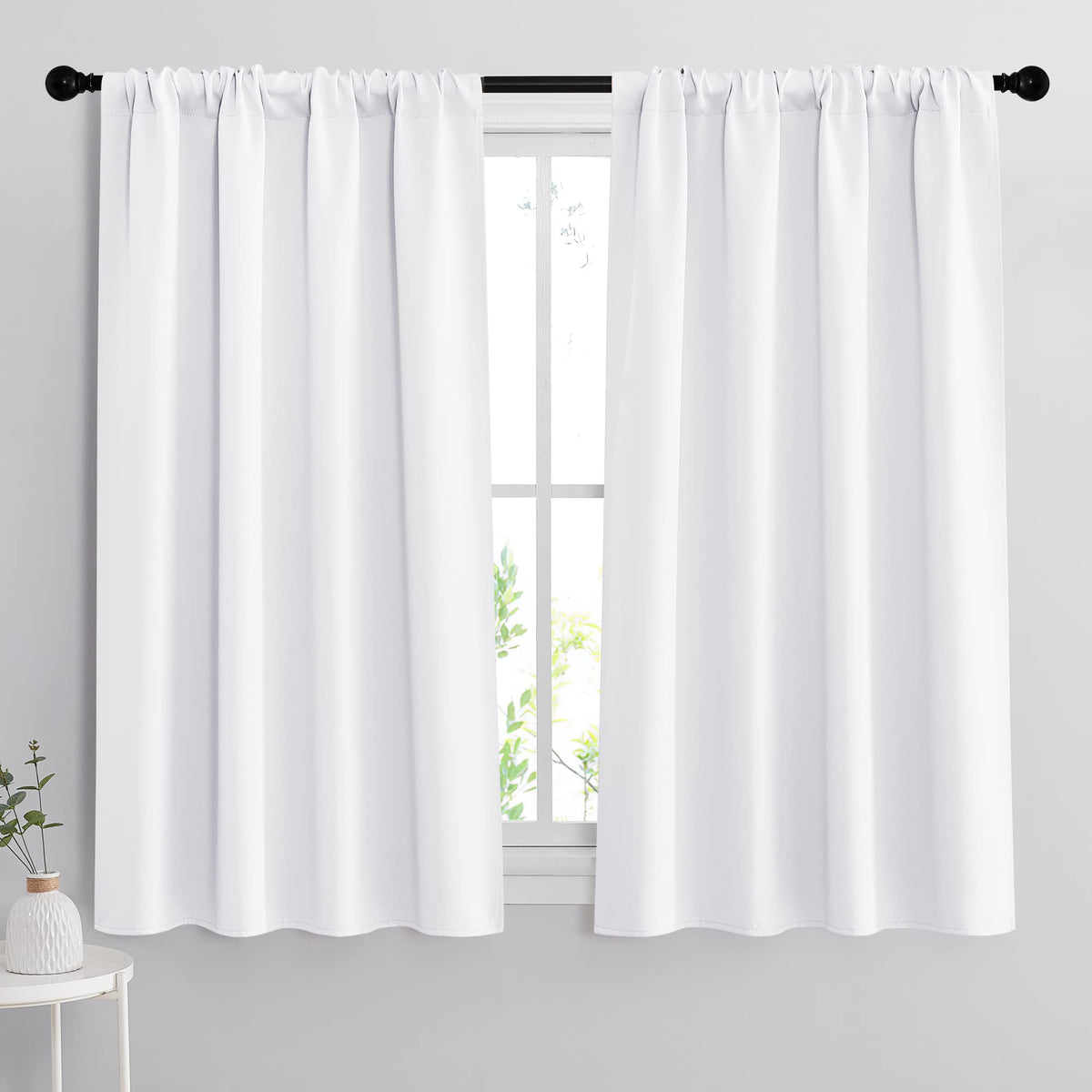 Small Window Curtains 45 inches Length for Kitchen Cafe Bathroom