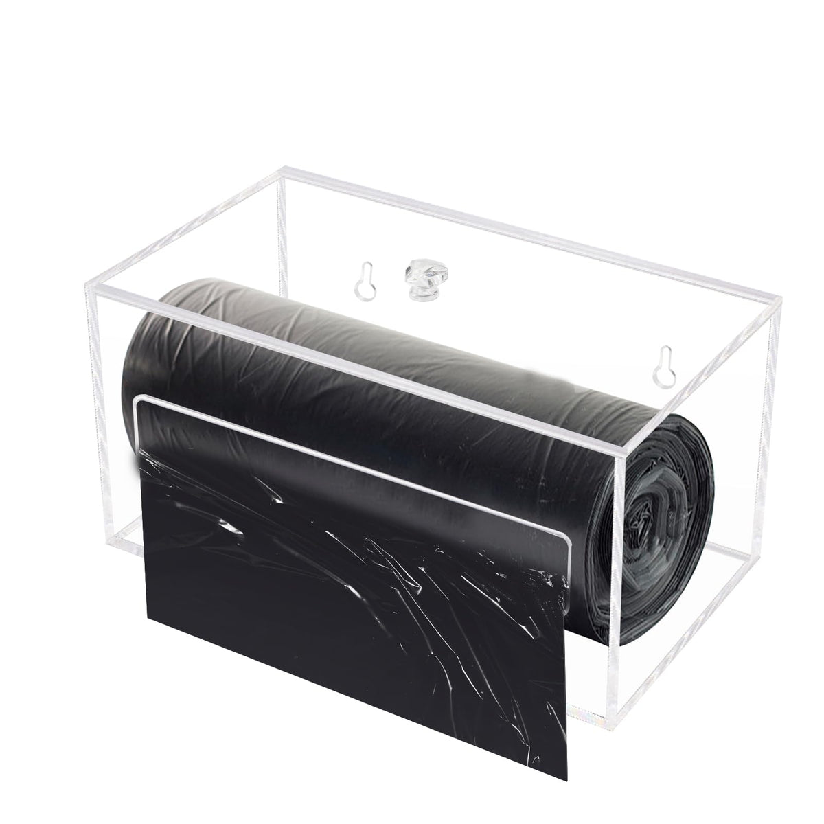 Trash Garbage Bag Roll Holder Dispenser Wall Mount Acrylic Storge Organizer
