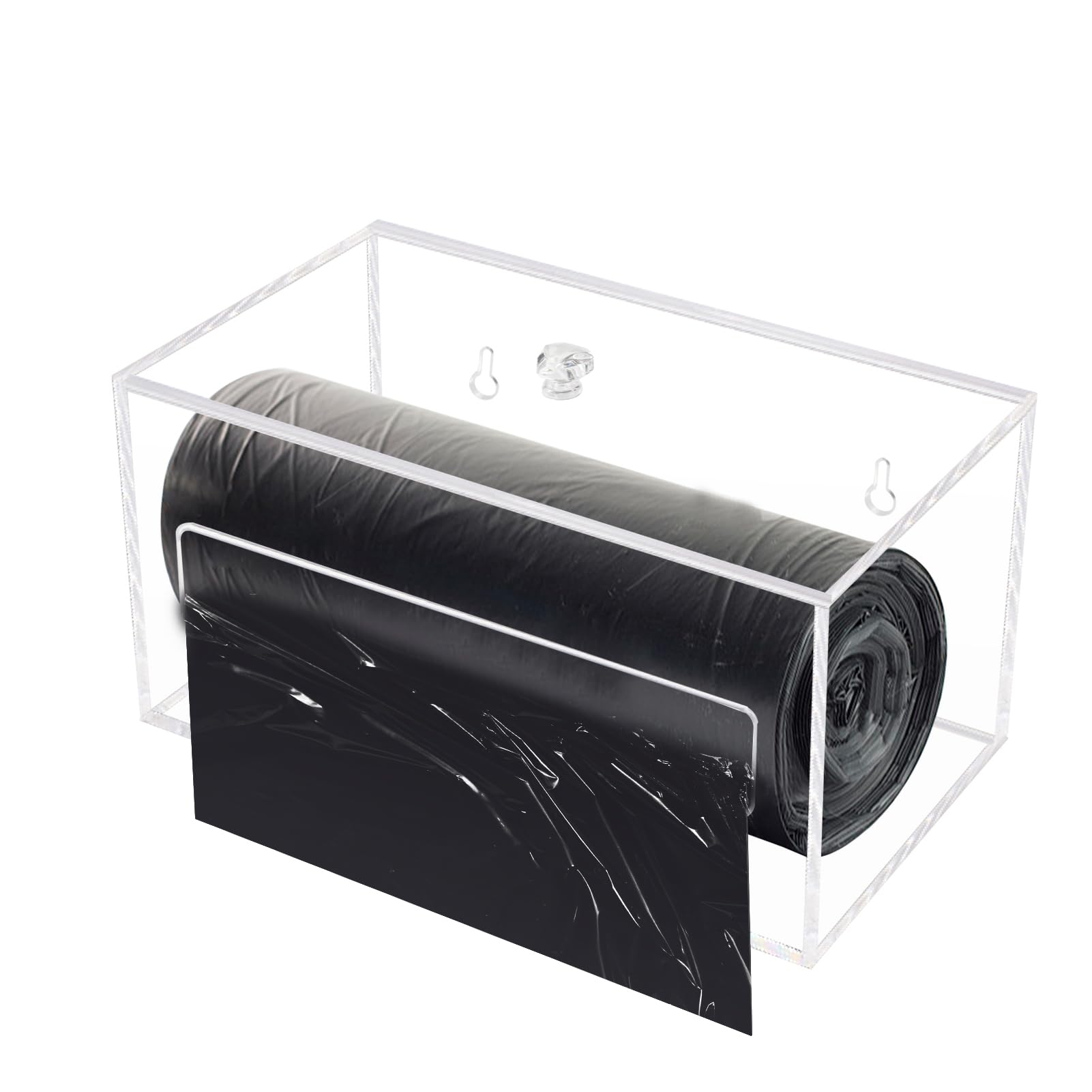 Trash Garbage Bag Roll Holder Dispenser Wall Mount Acrylic Storge Organizer