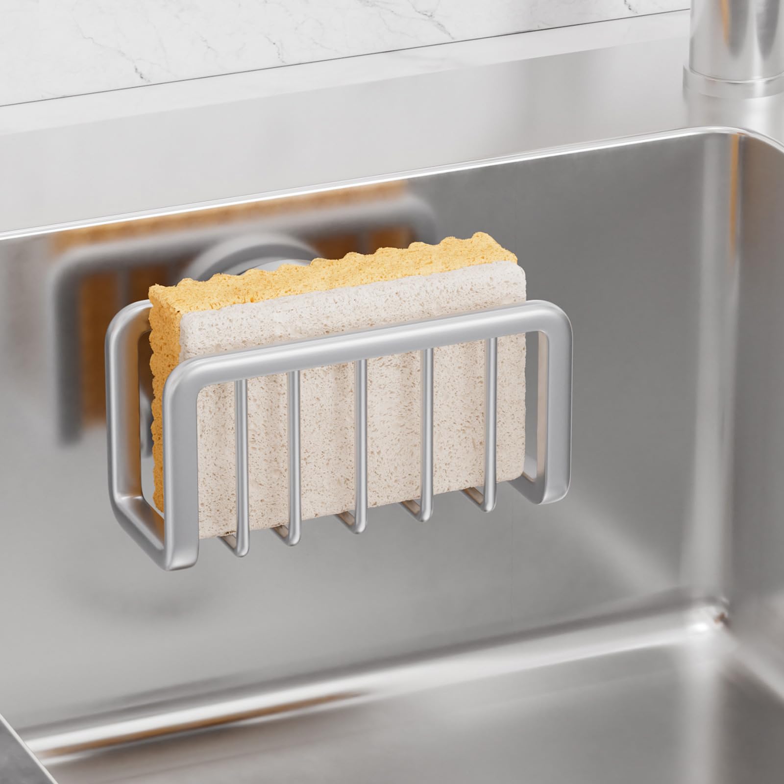 Rustproof Sponge Holder for Kitchen Sink with Suction Cup