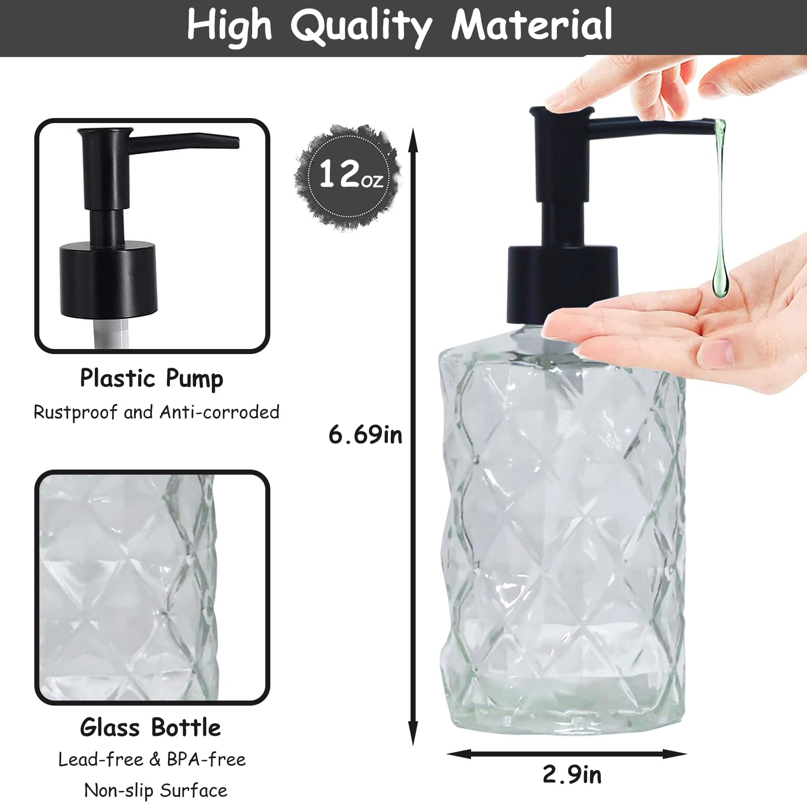 Crystal Glass Soap Dispenser