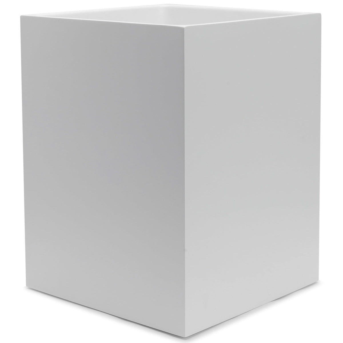 Matte White Square 2 Gallon Trash Can for Home and Bathroom