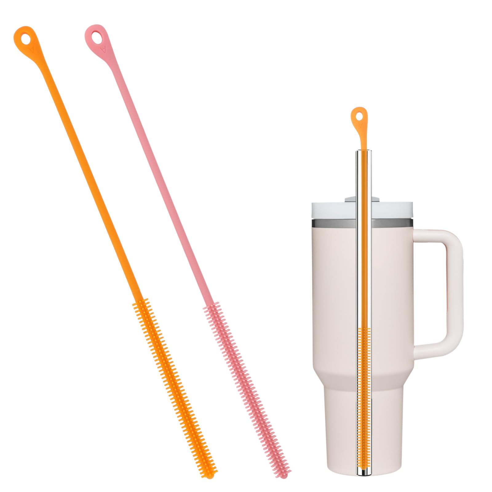 2pcs Silicone Straw Cleaner Brush (2 Count)