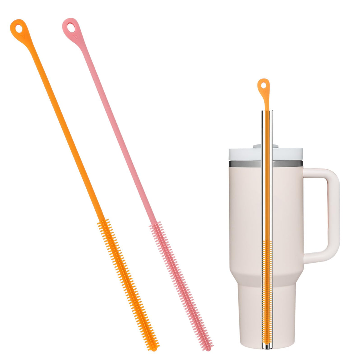2pcs Silicone Straw Cleaner Brush (2 Count)