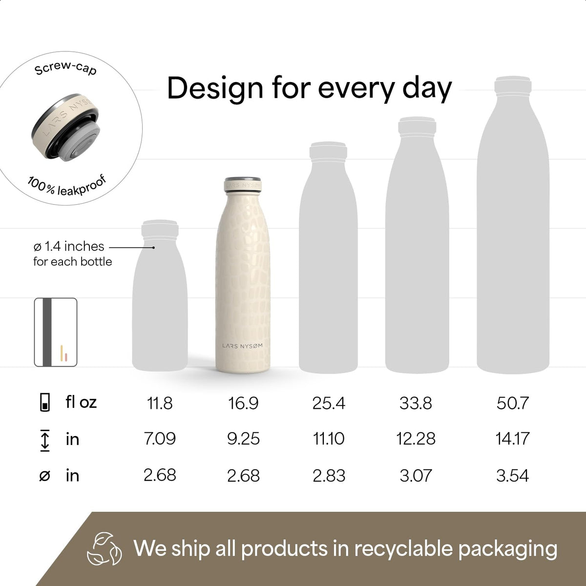 Stainless Steel Insulated Water Bottle 12oz 17oz 25oz 34oz 51oz