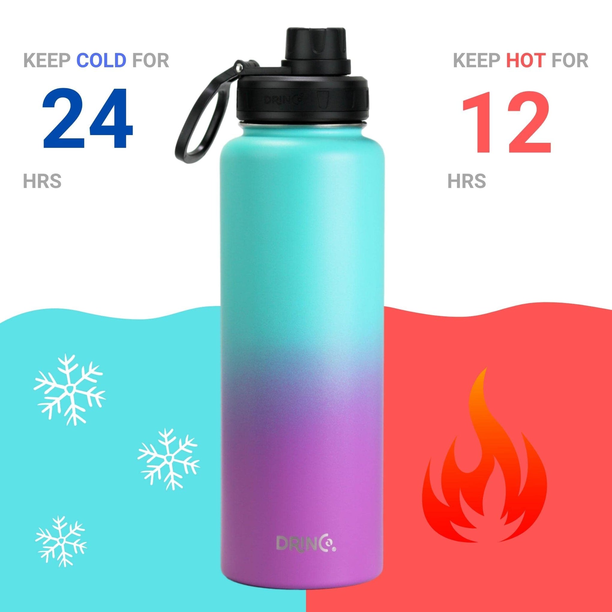 Stainless Steel Water Bottle Spout Lid Vacuum Insulated Double Wall Water Bottle Wide Mouth