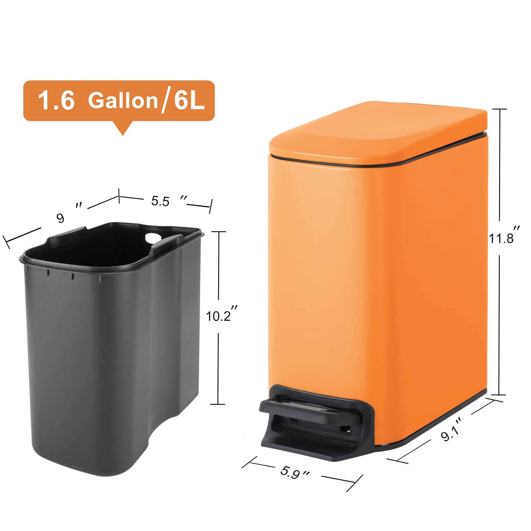 Small Bathroom Trash Can with Lid