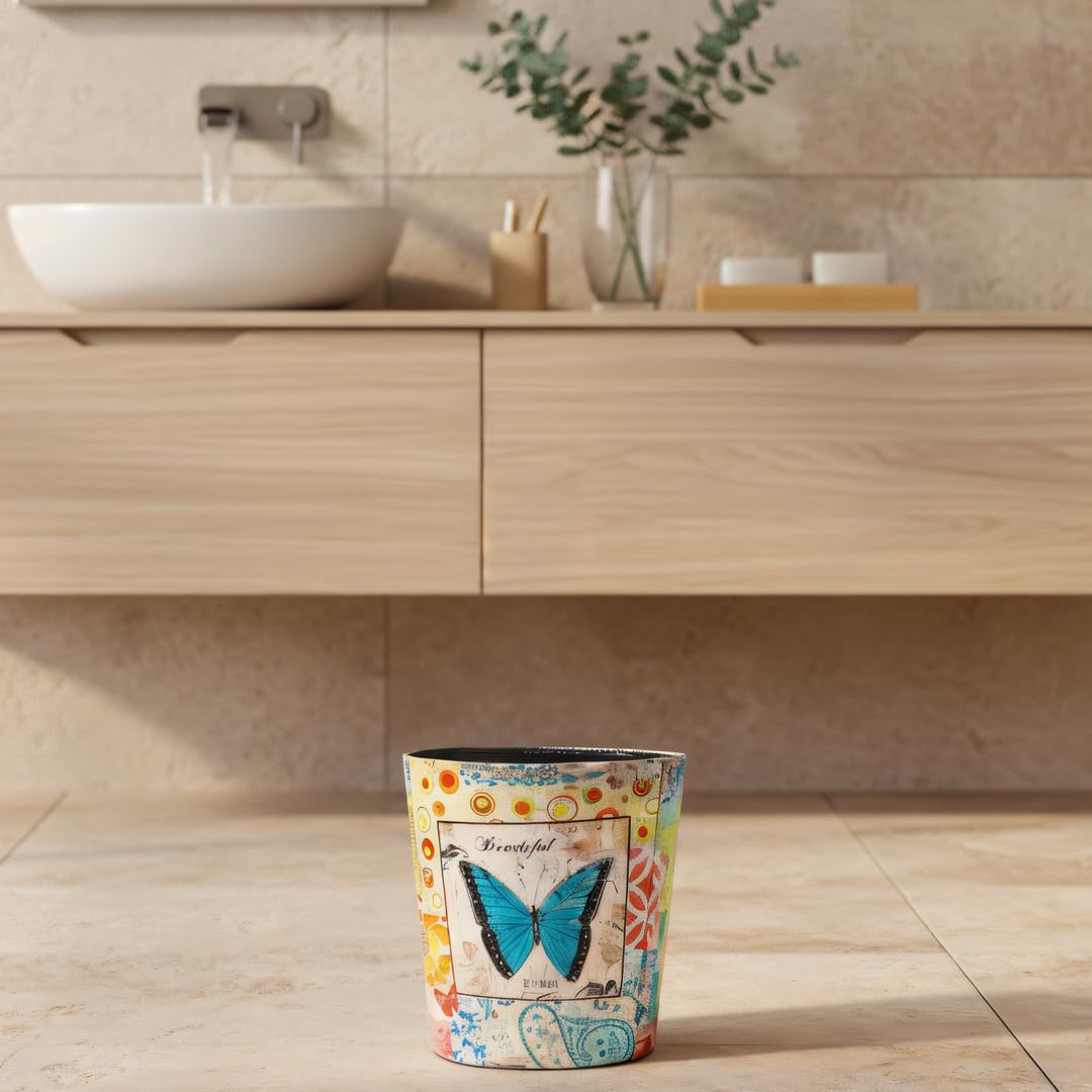 PU Leather Small Trash Can Wastebasket