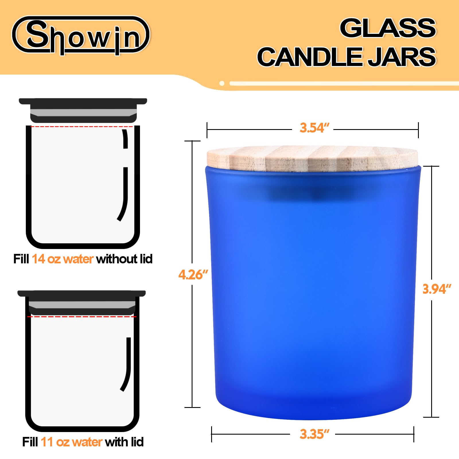 14 OZ Thick Candle Jars for Making Candles 12 Pcs (12 Count)