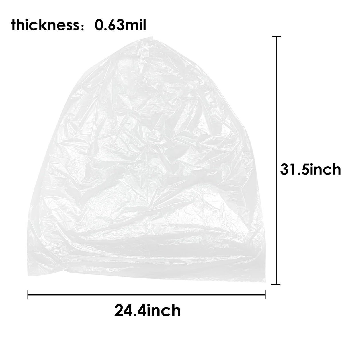 Tall Kitchen Clear Trash Bags 13 Gallon 60 Count Garbage Bags