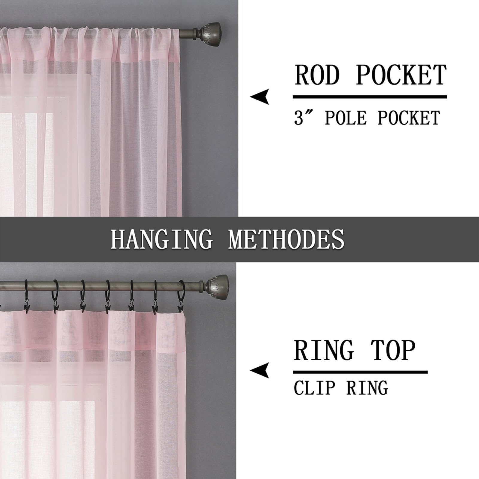 Sheer Tier Curtains Kitchen Linen Textured Half Curtain Sheers Light Filtering Rod Pocket Voile Bathroom Short Curtains for Farmhouse (2 Count)