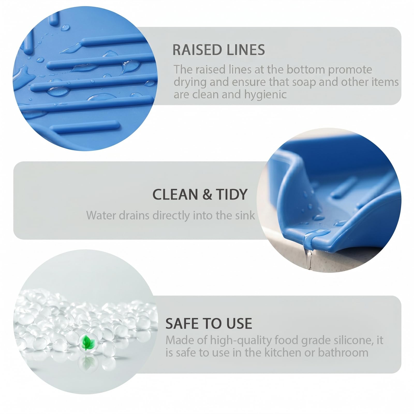 Silicone Soap Dish with Drain Spout