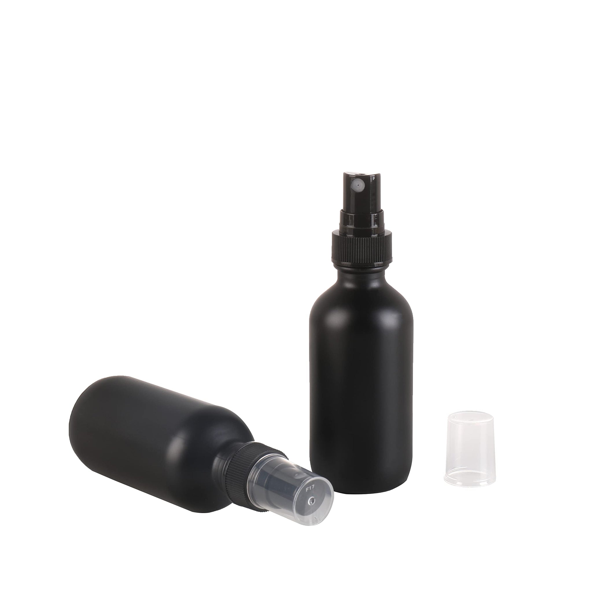 Frosted Black Glass Small Spray Bottle 2 oz 24 Packs (24 Count)