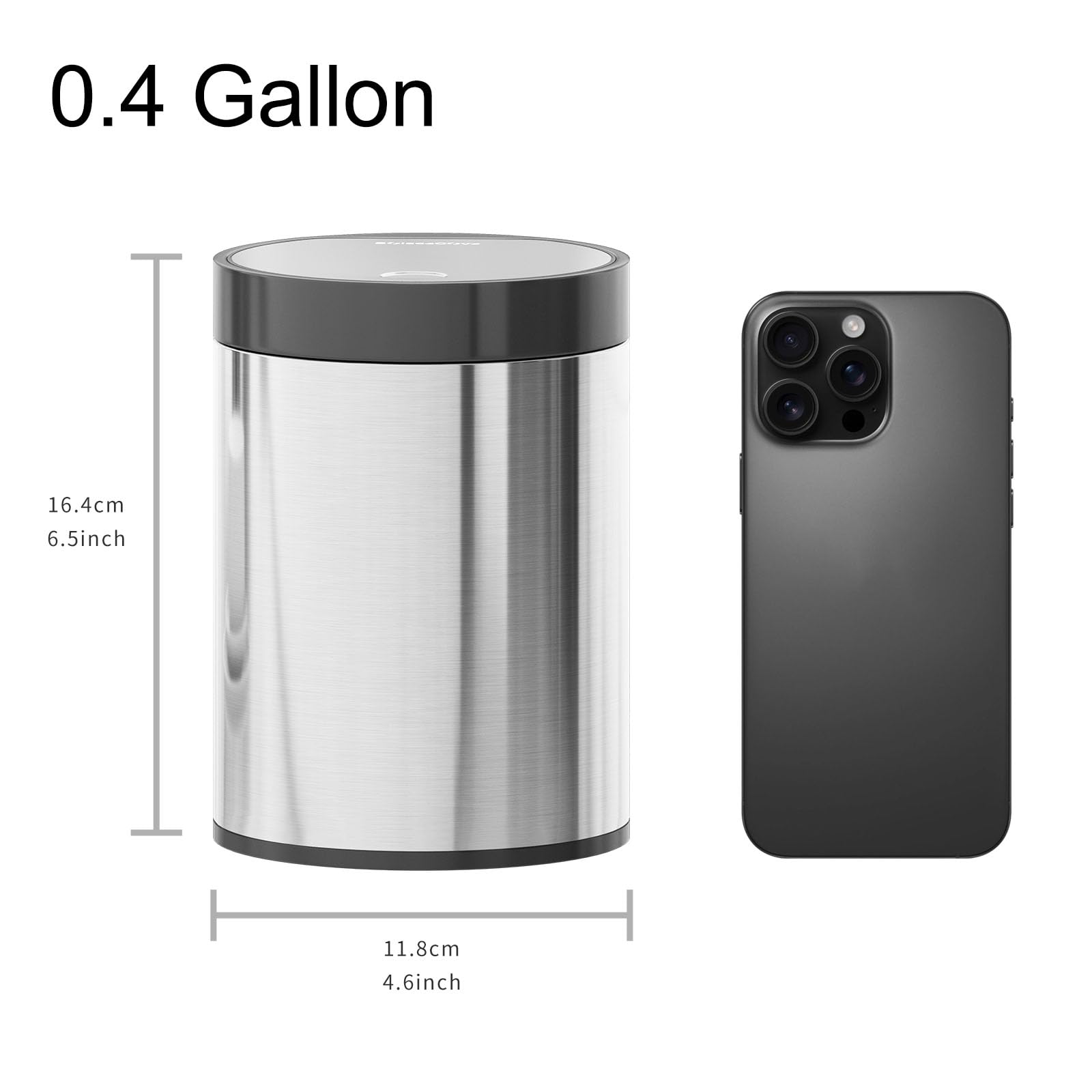 Mini Trash Can for Desk 0.4 Gallon Stainless Steel mini Desk Trash can with Lid