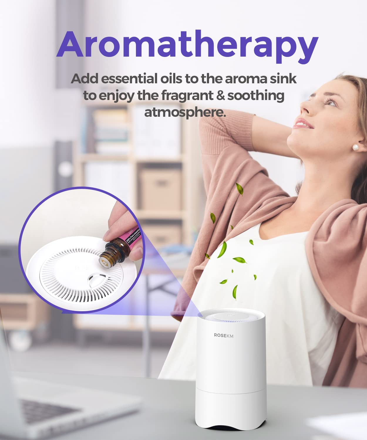 Small Air Purifier for Home Bedroom (2 Count)