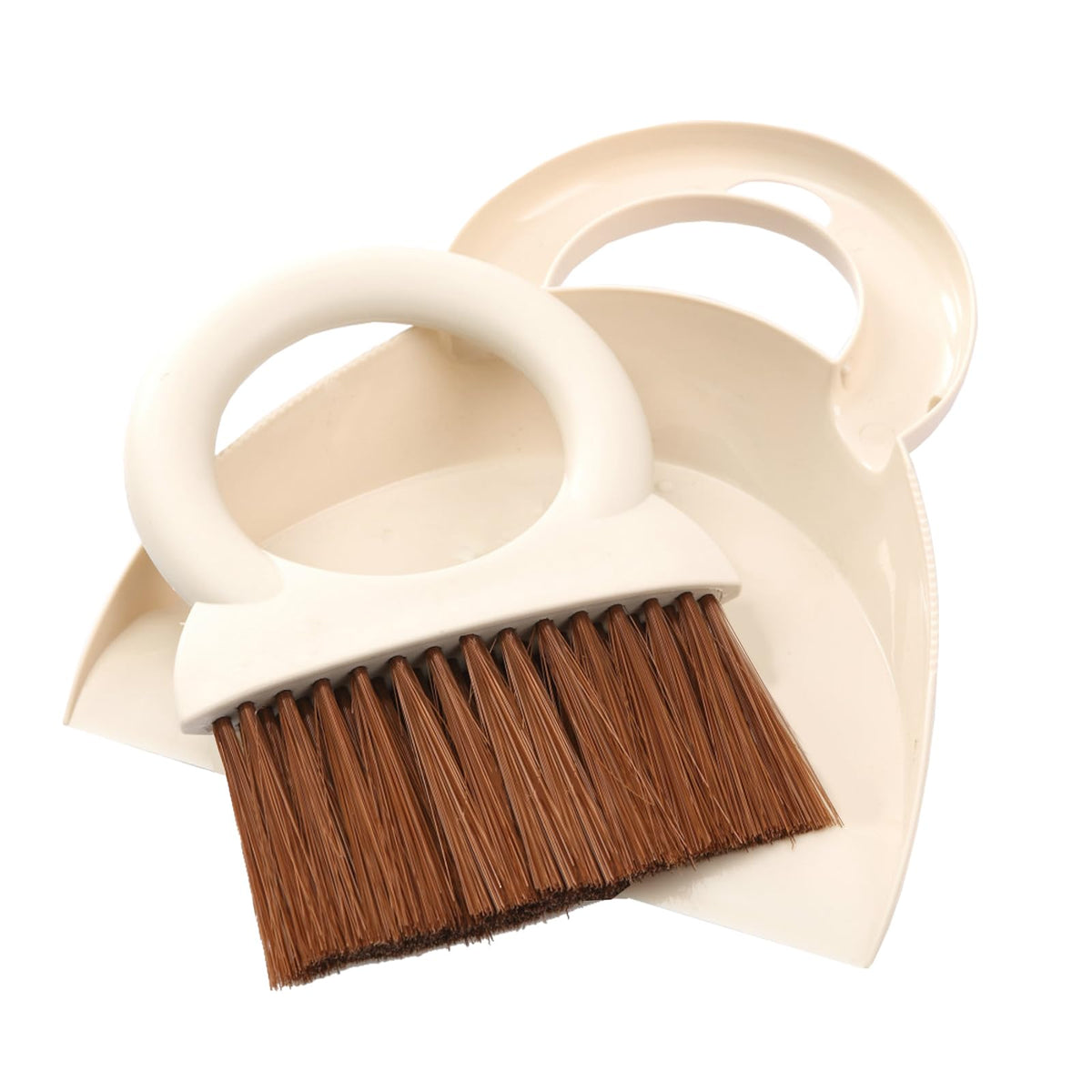 Round Handle Brush and Dustpan Set Small Broom & Dustpan Portable Handheld Sweeper for Desktop Sofa Floor Pet Nest