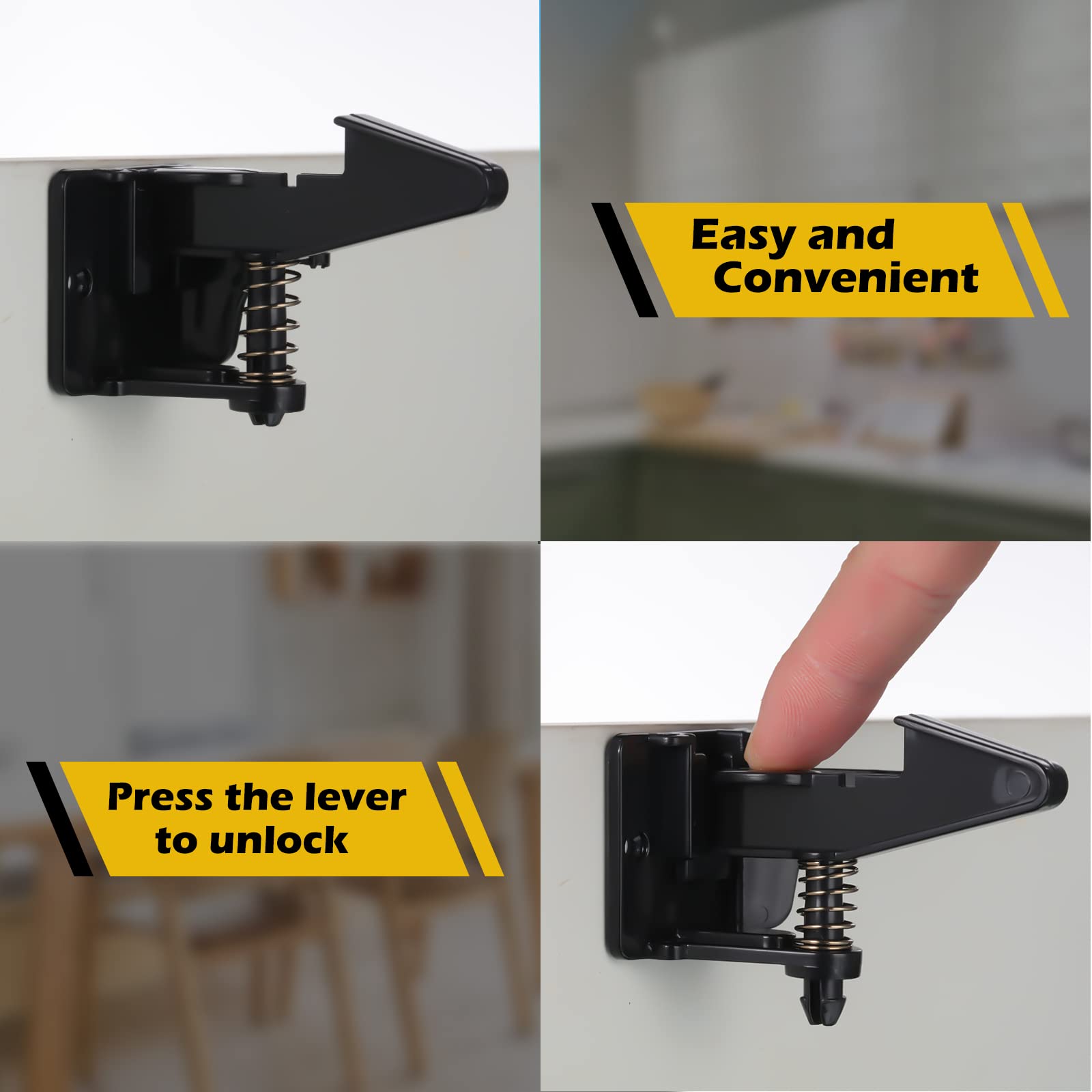 30 Pcs Cabinet Locks Child Safety Latches Invisible Safety Drawer Latches with Screws Self Adhesive Cabinet Drawer Locks for Baby Child Proofing Home Kitchen Furniture Door