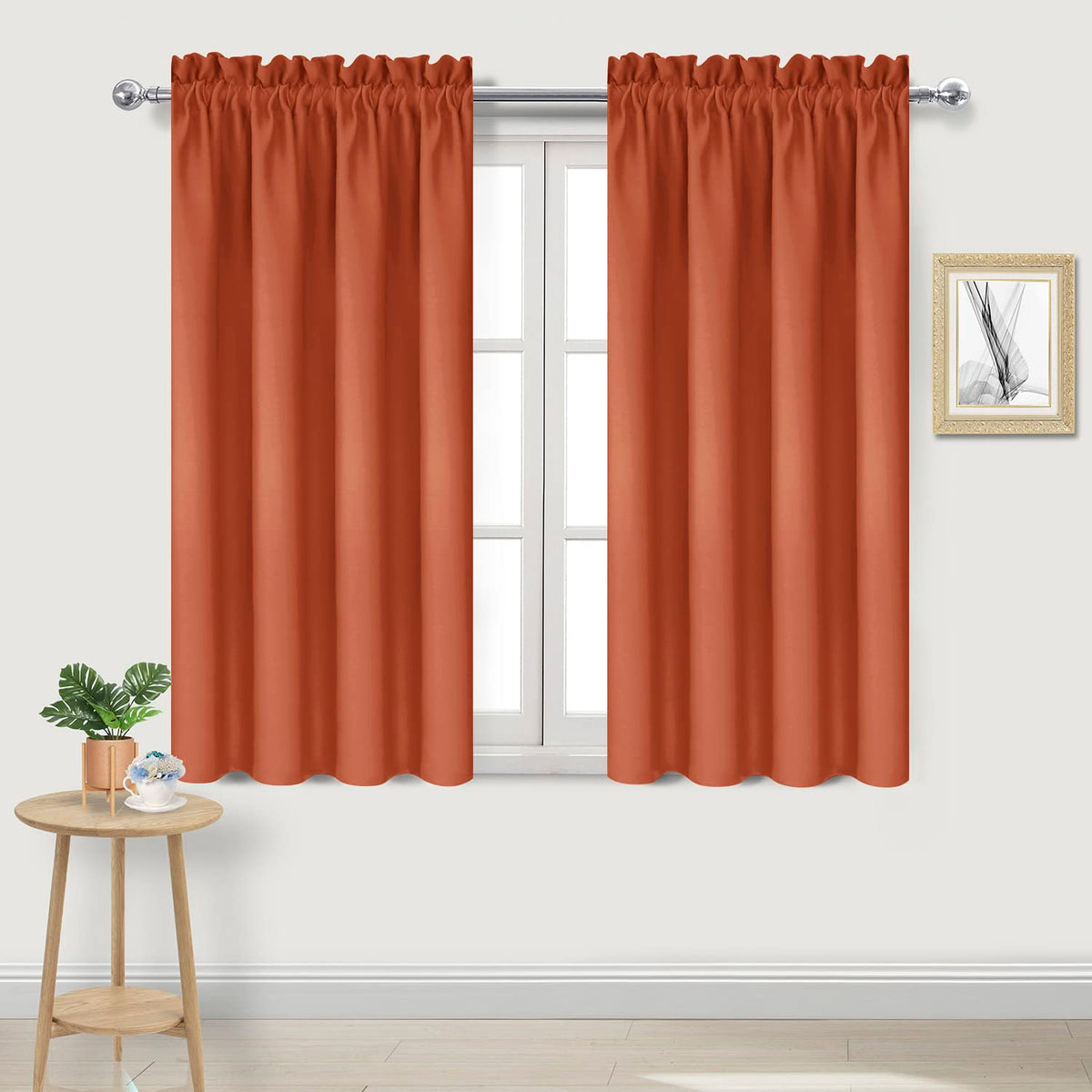 Blackout Curtains for Bedroom Living Room 42 x 45 Inch Long 2 Panels (2 Count)