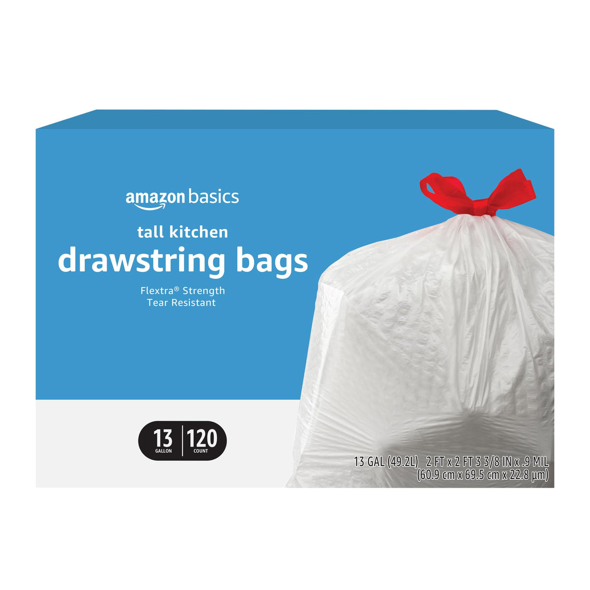 Flextra Tall Kitchen Drawstring Trash Bags (120 Count)