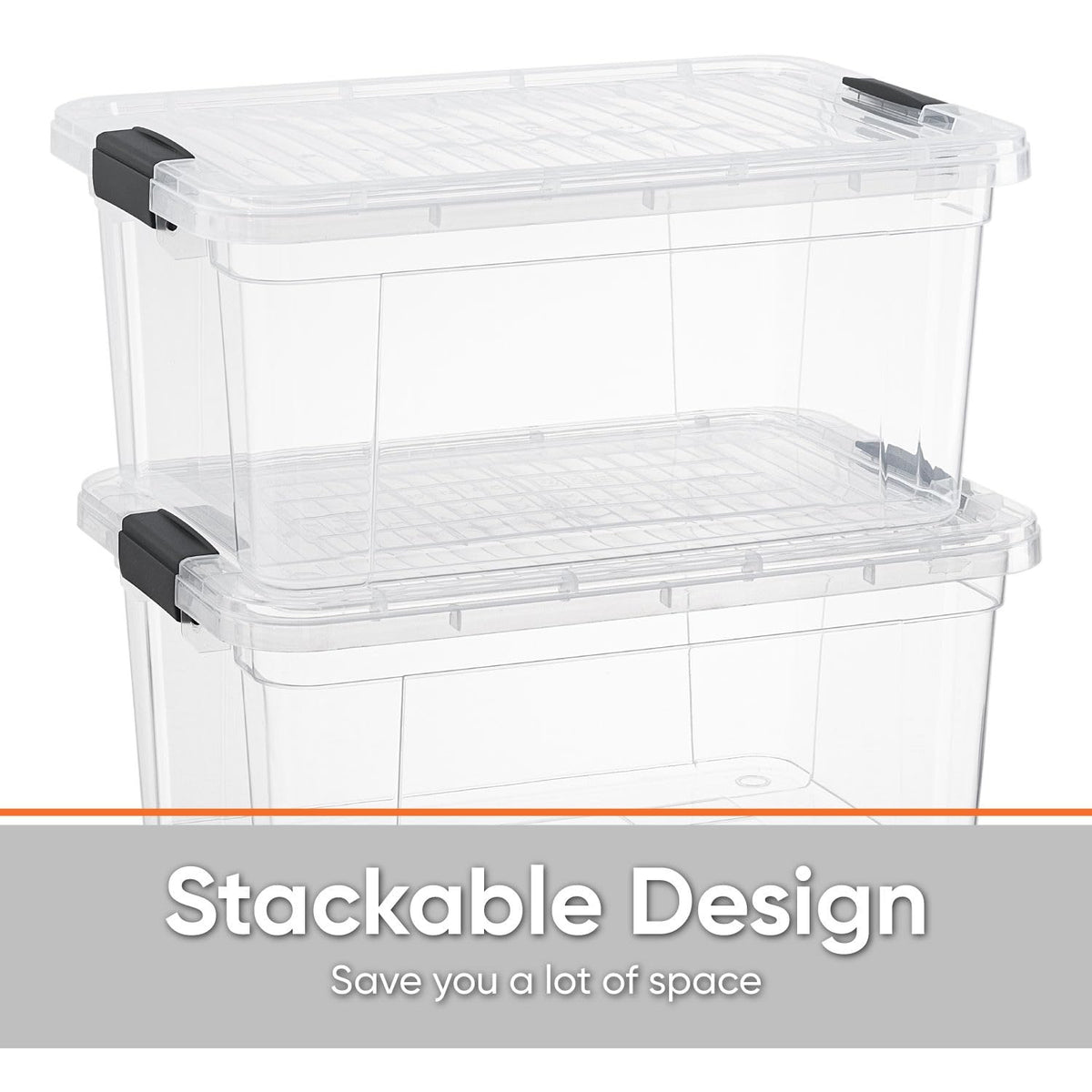 6.6 Quart Clear Plastic Storage Boxes with Lids (3 Count)