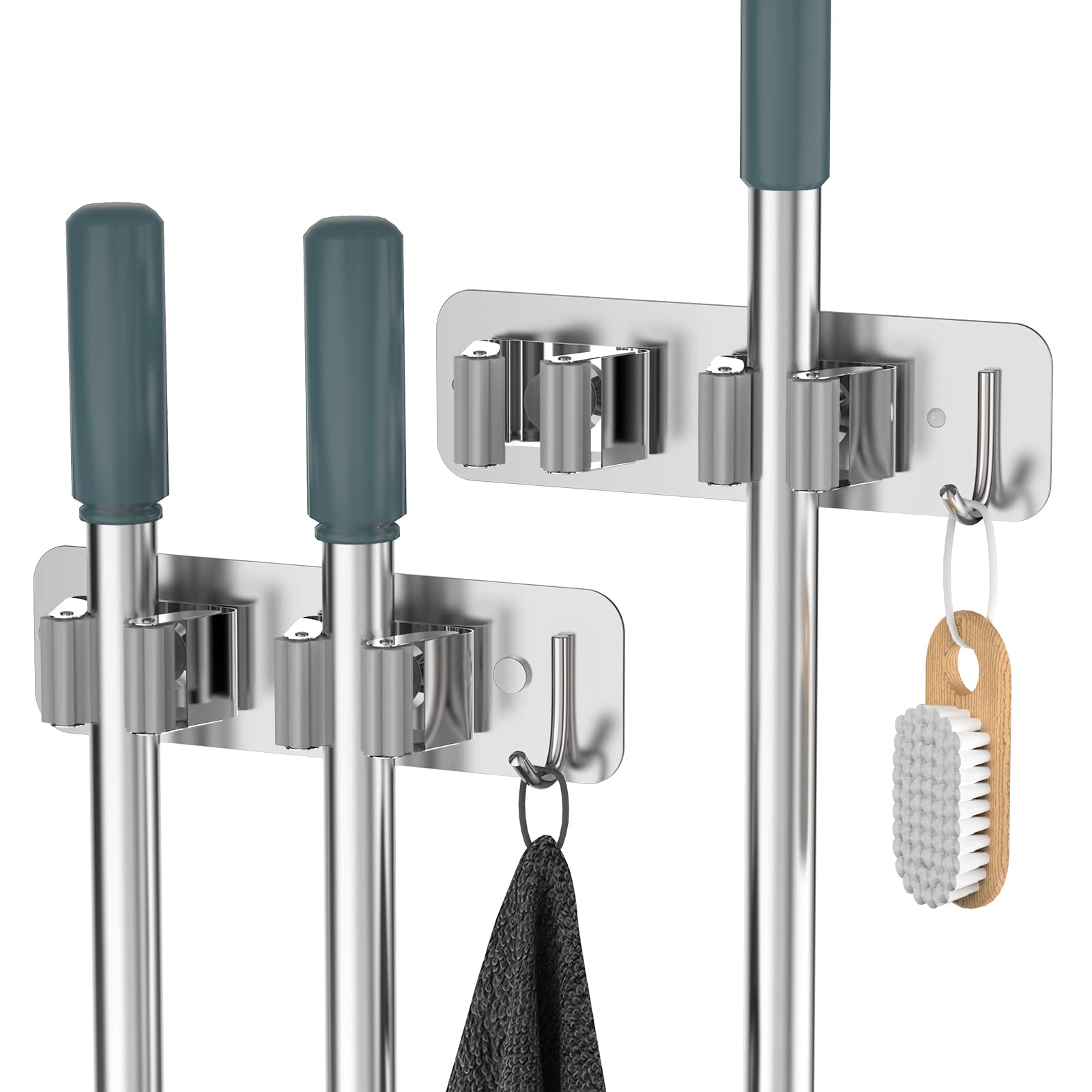 Wall Mount Mop and Broom Holder (2 Count)