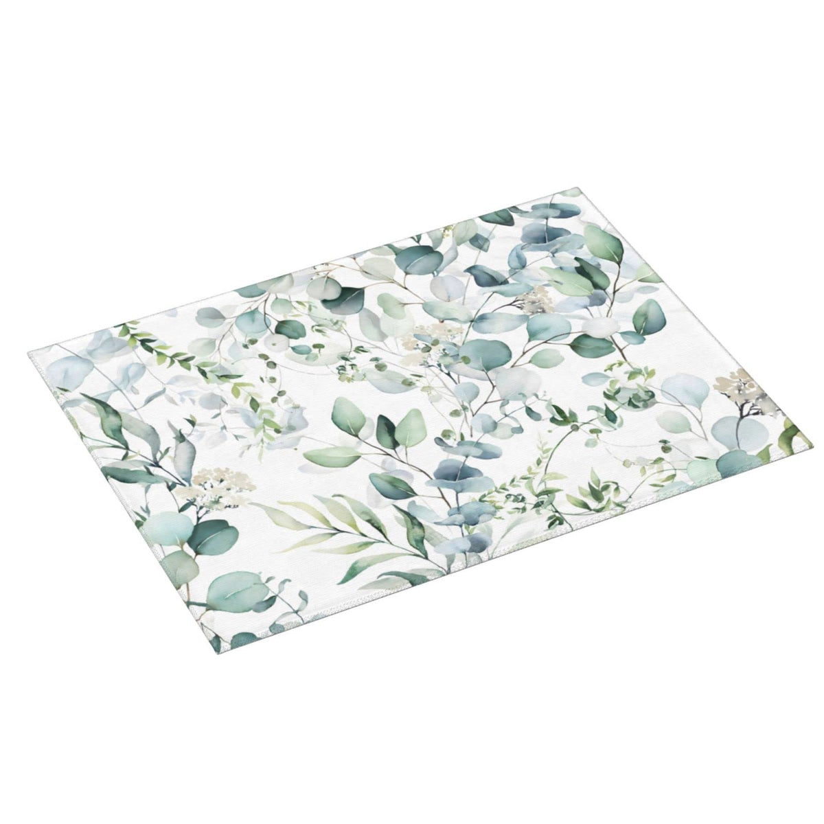 Green Floral Leaf Dish Drying Mat For Kitchen Counter 18 X 24 Inch Absorbent Reversible Drainer
